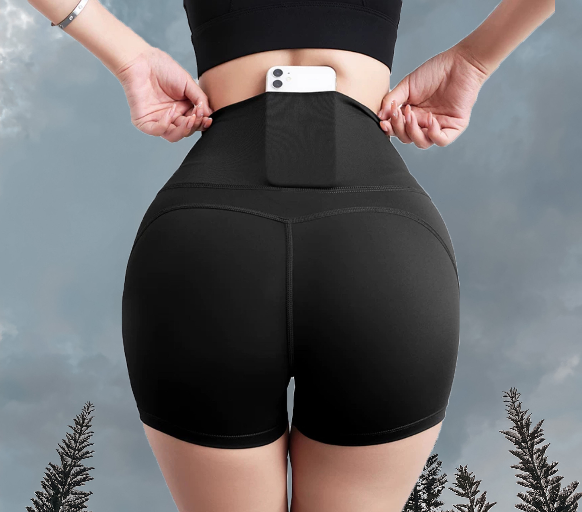 Charlotte Tight Shorts Black - Back jpg