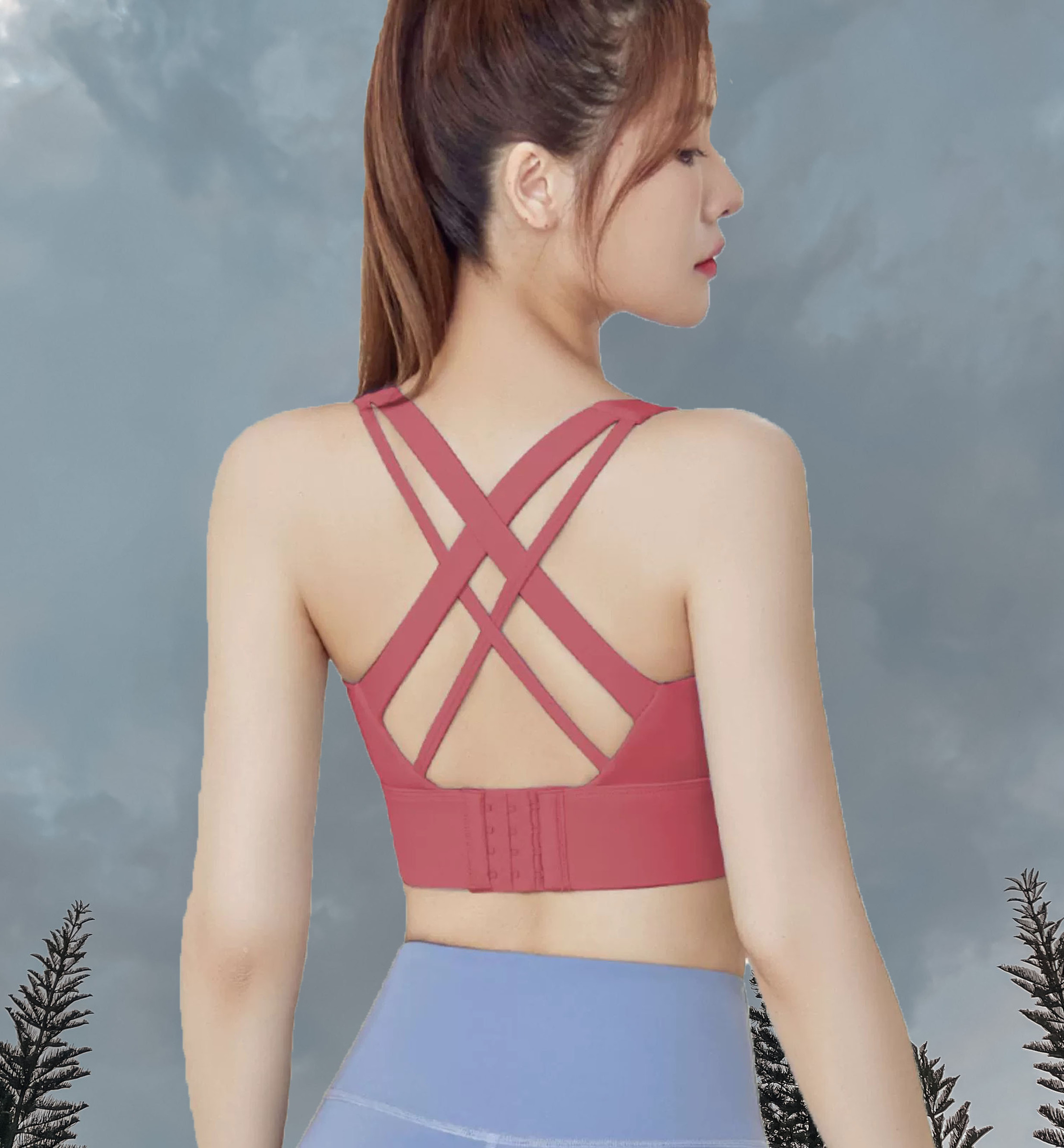 Cassie Sport Bra Ruby Back