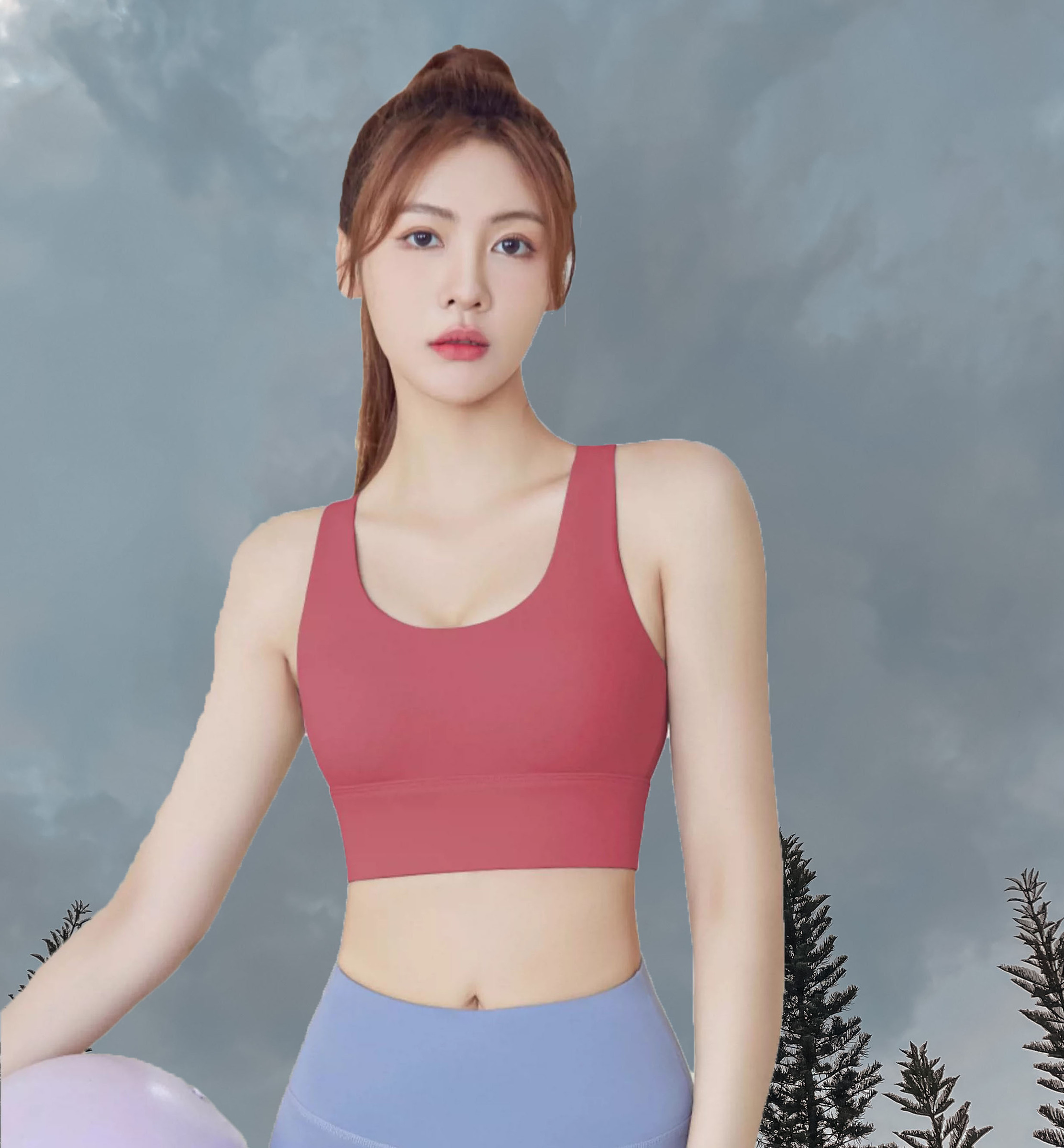 Cassie Sport Bra Ruby Front