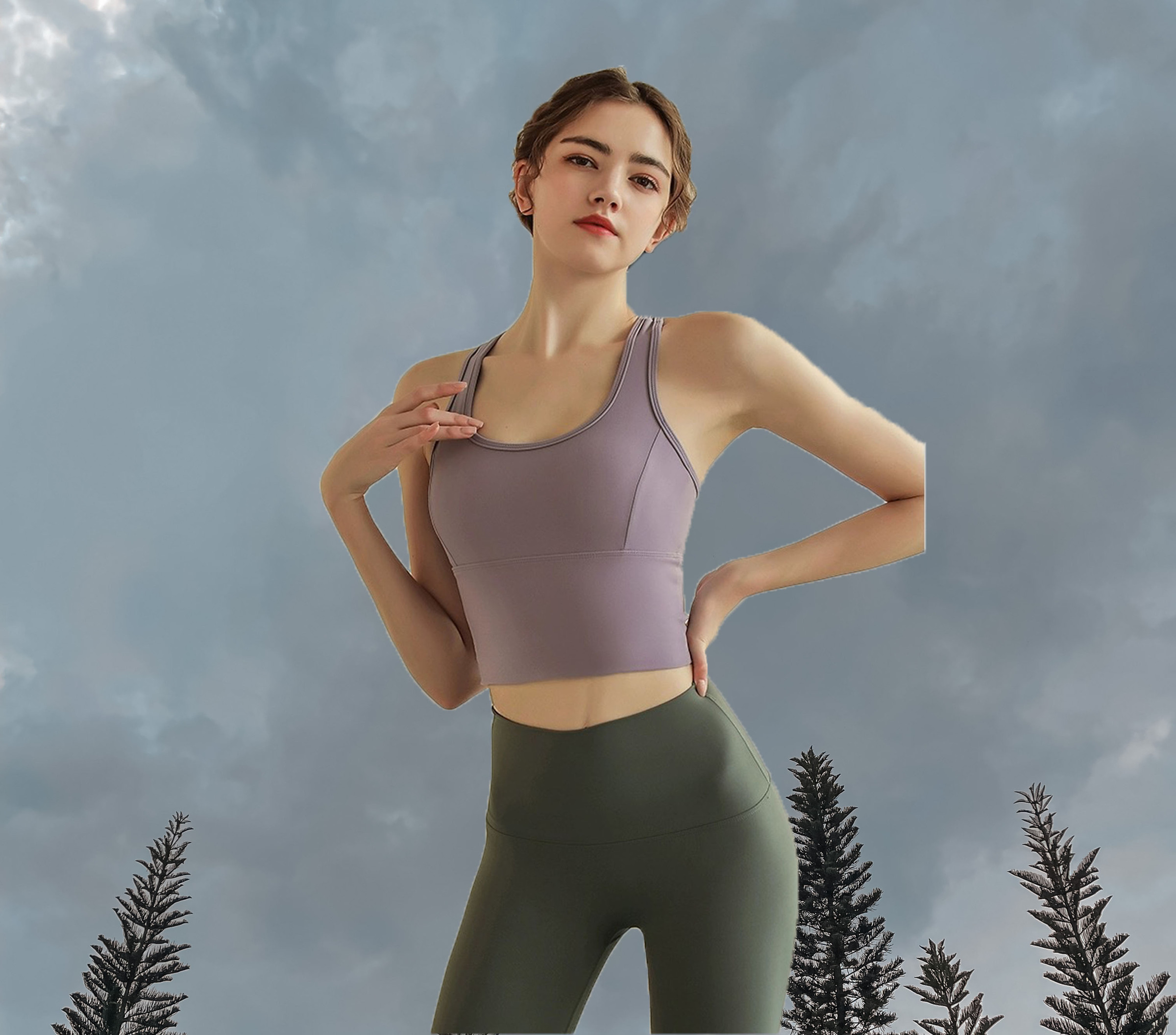 Clara Sport Bra Purple Haze - Front