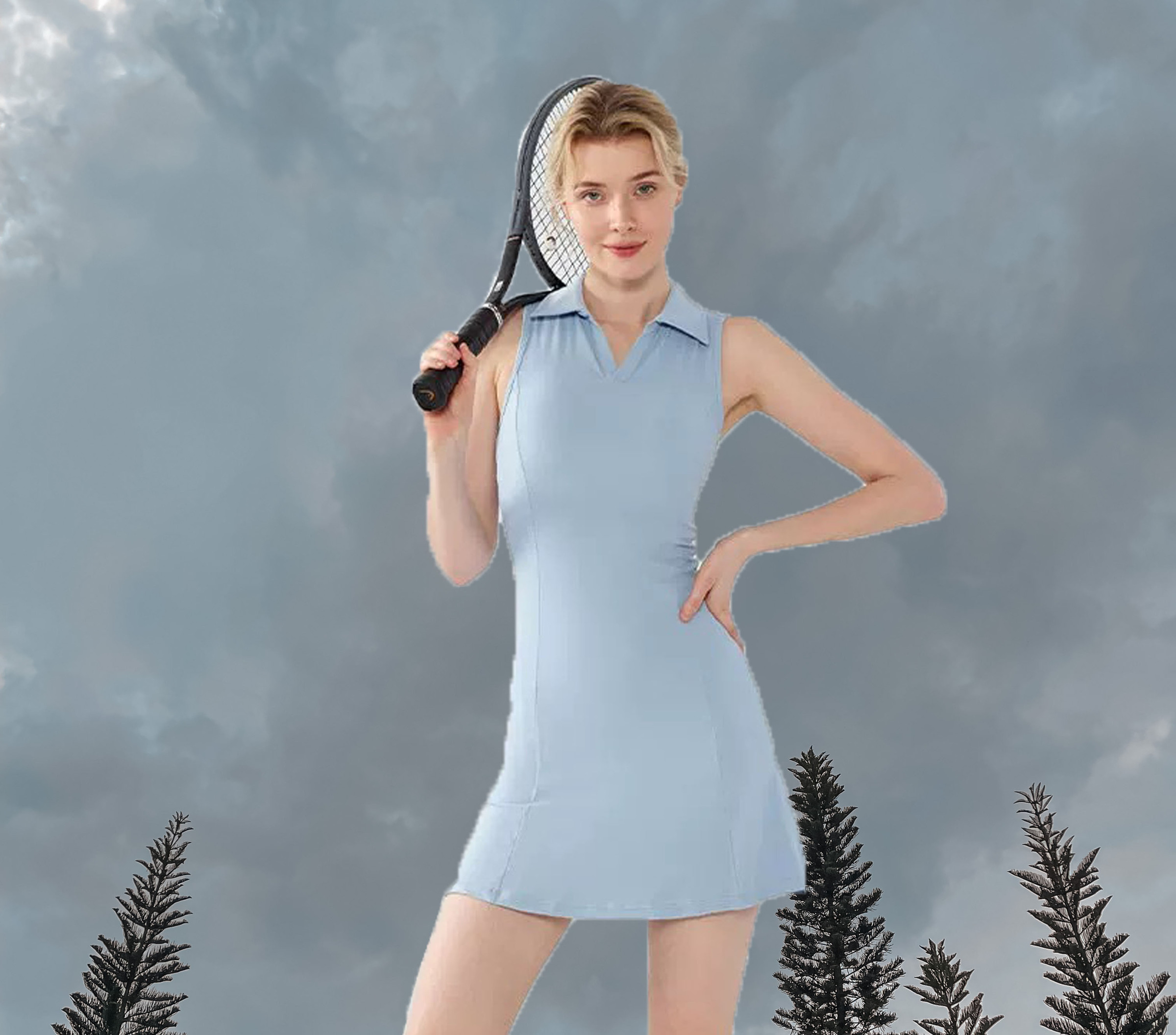 Pickle Dress Snow Blue - Front1