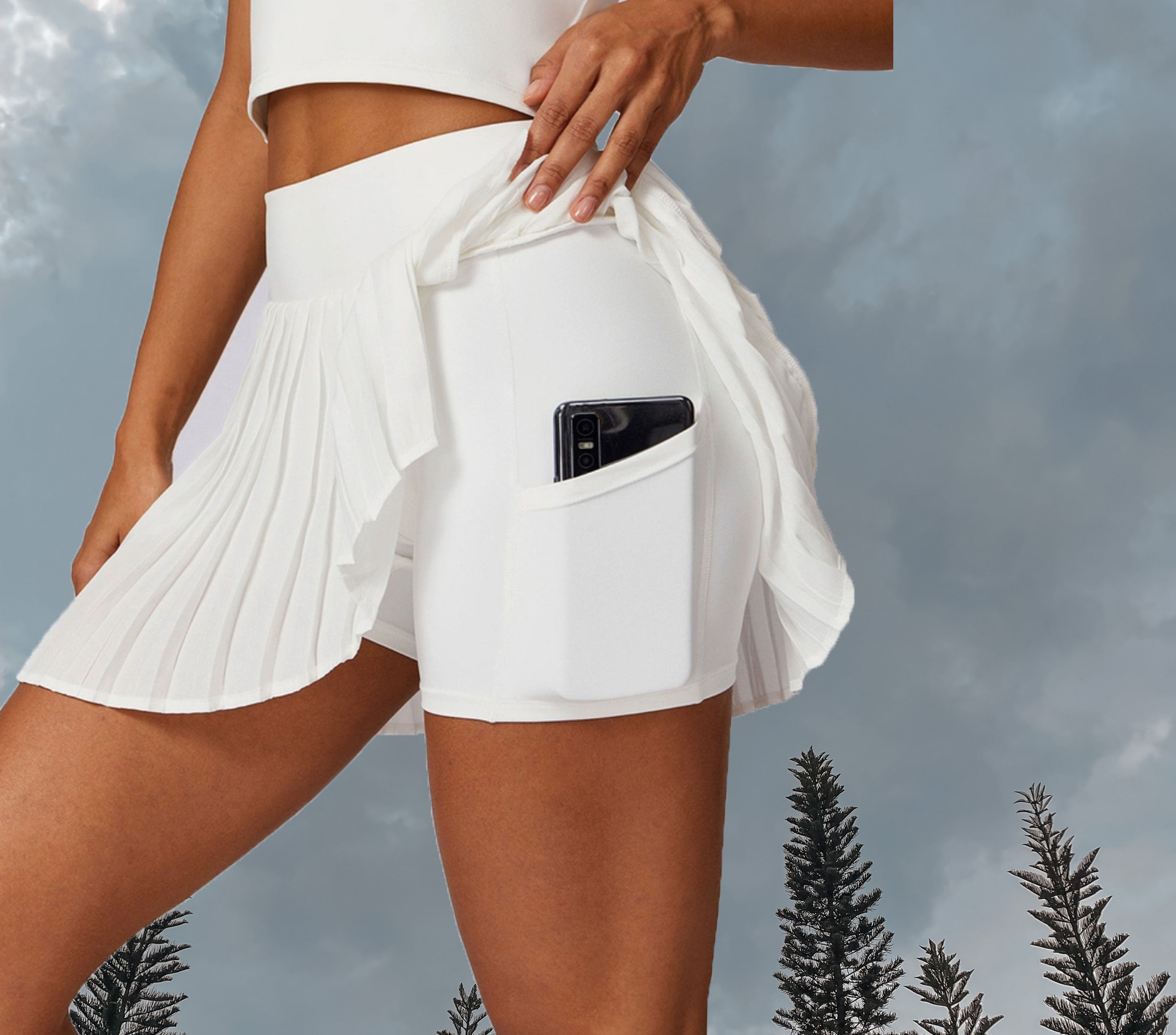 Pickle Pleated Skort White - Side