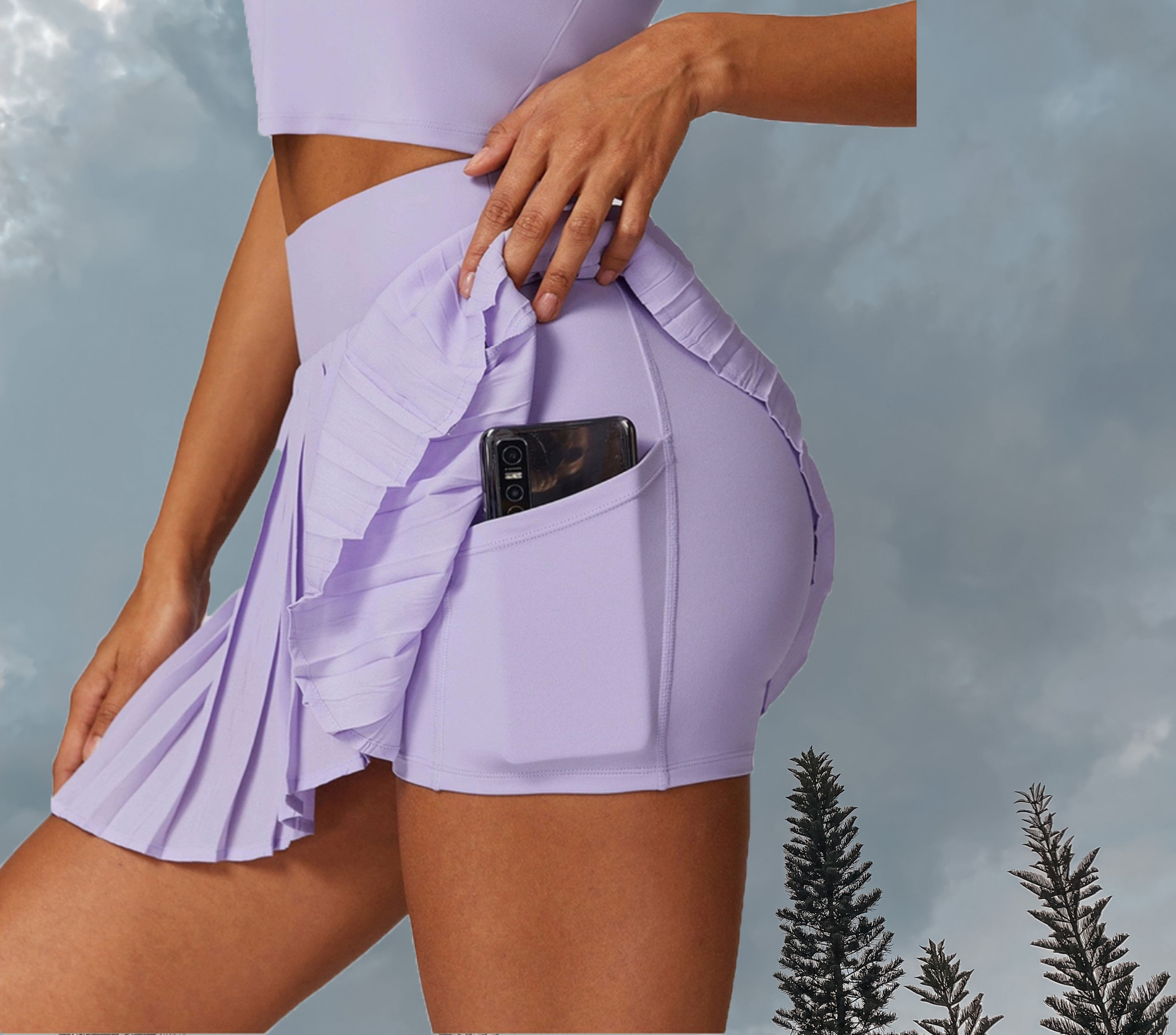 Pickle Pleated Skort Purple - Side