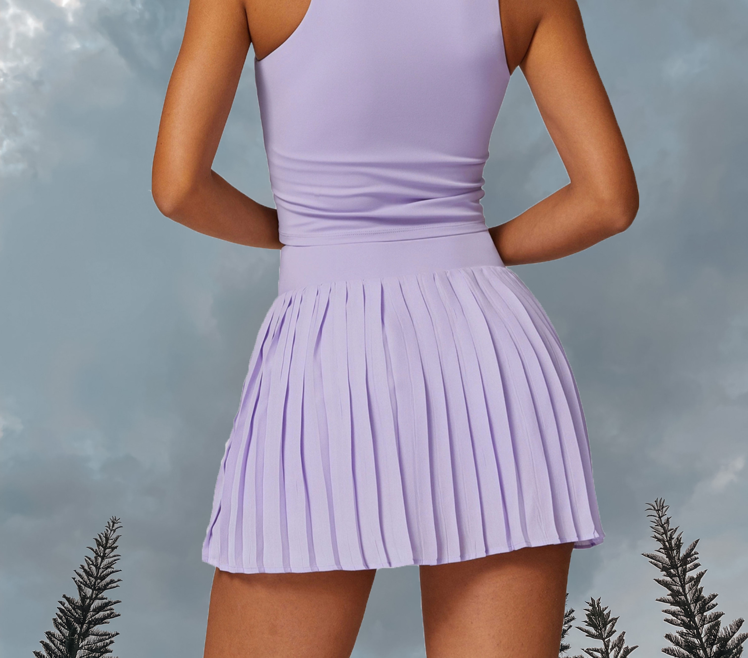 Pickle Pleated Skort Purple - Back