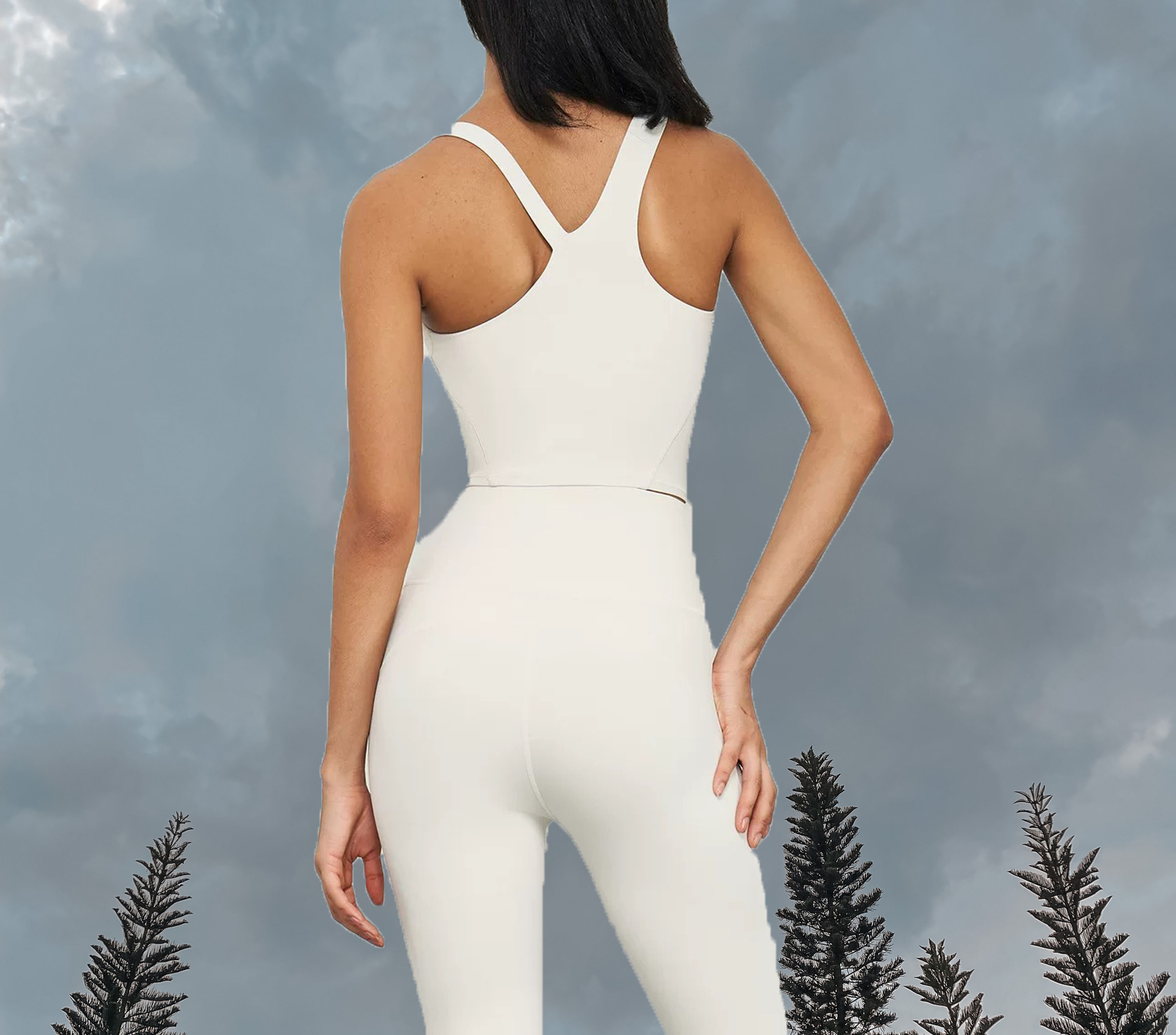 Cansy Sport Bra - Ivory (Back)