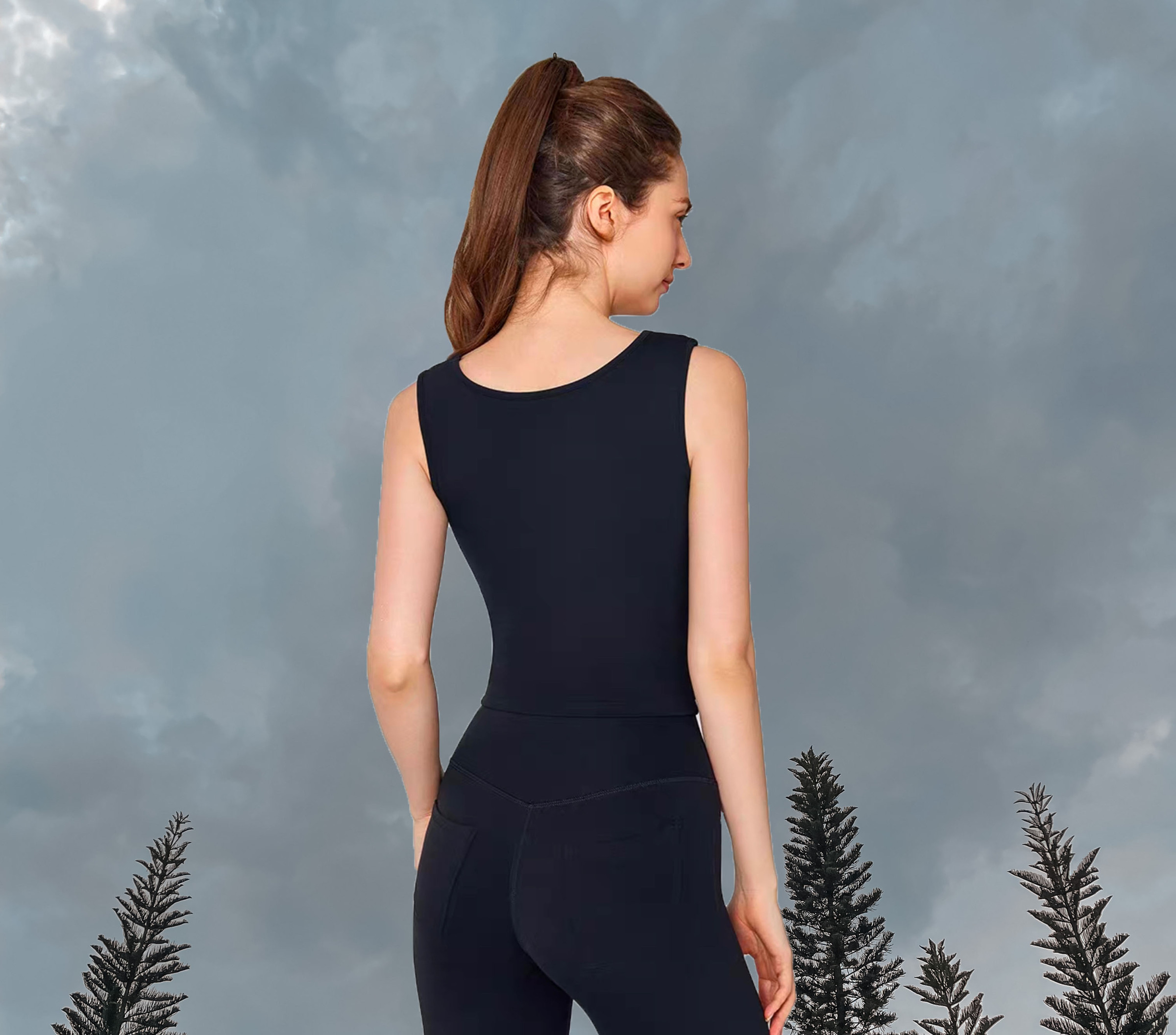 Emma Sport Bra - Black (Back)