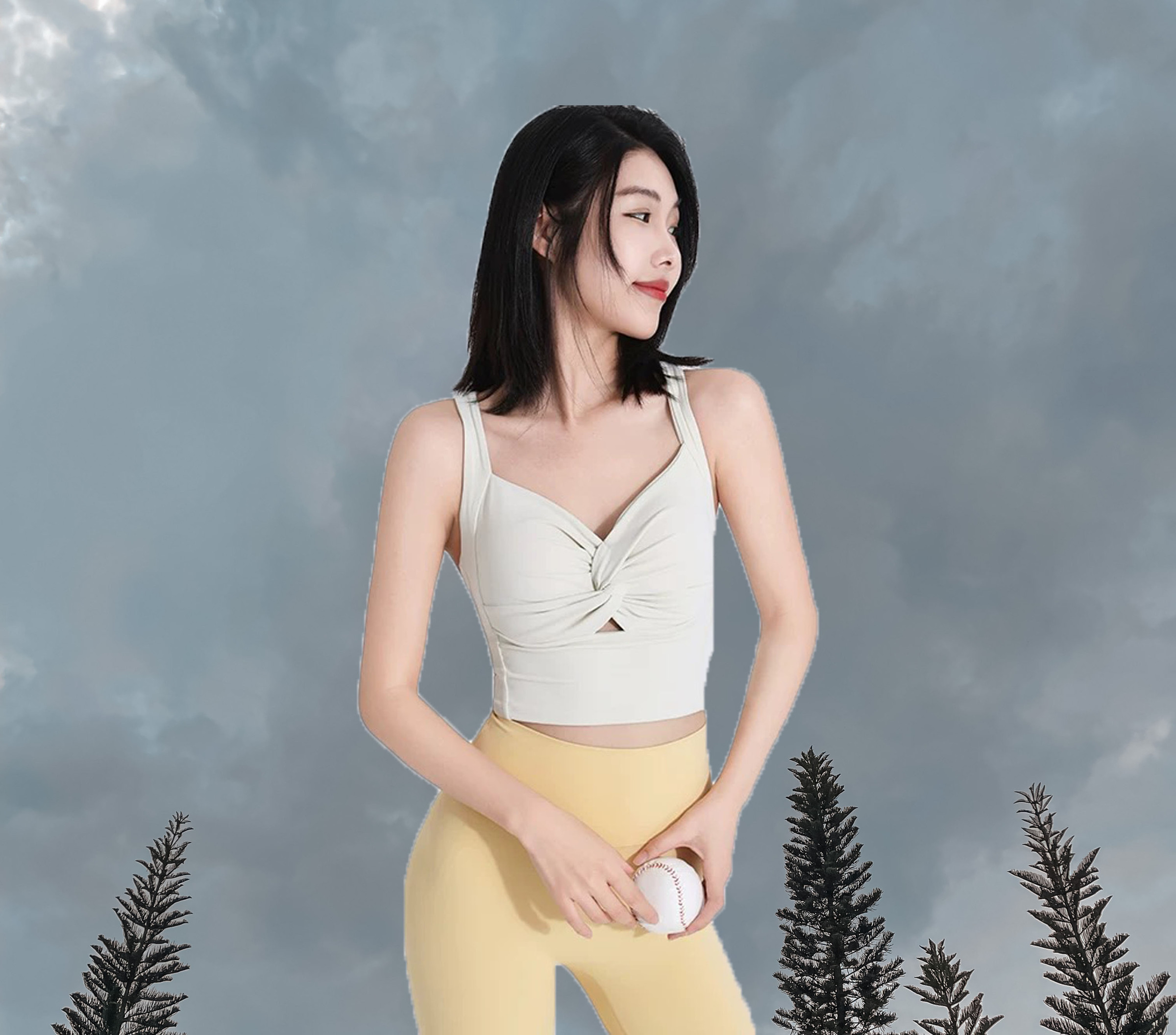 Mia Sport Bra - Ivroy (Front)