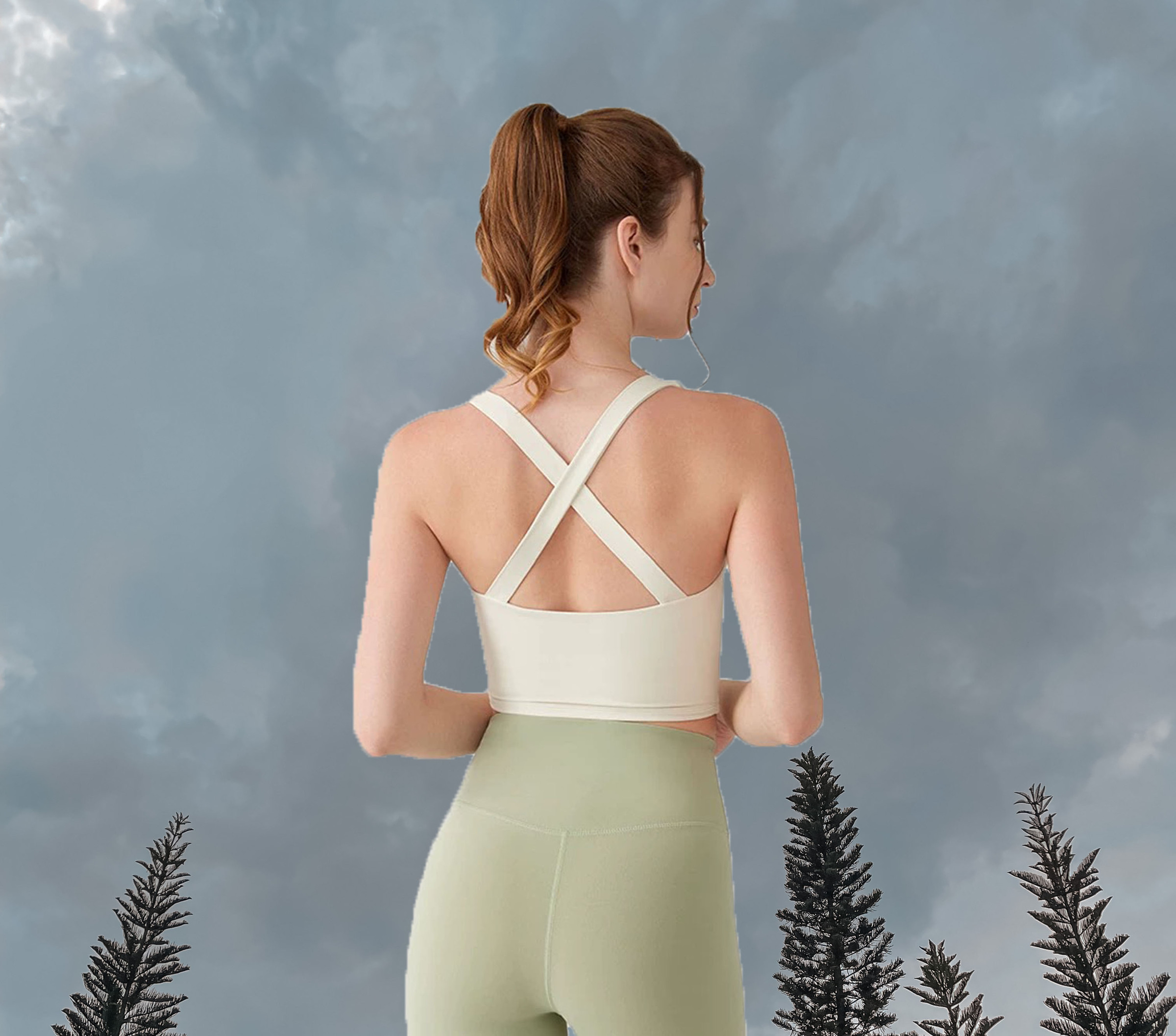 Mia Sport Bra - Ivroy (Back)