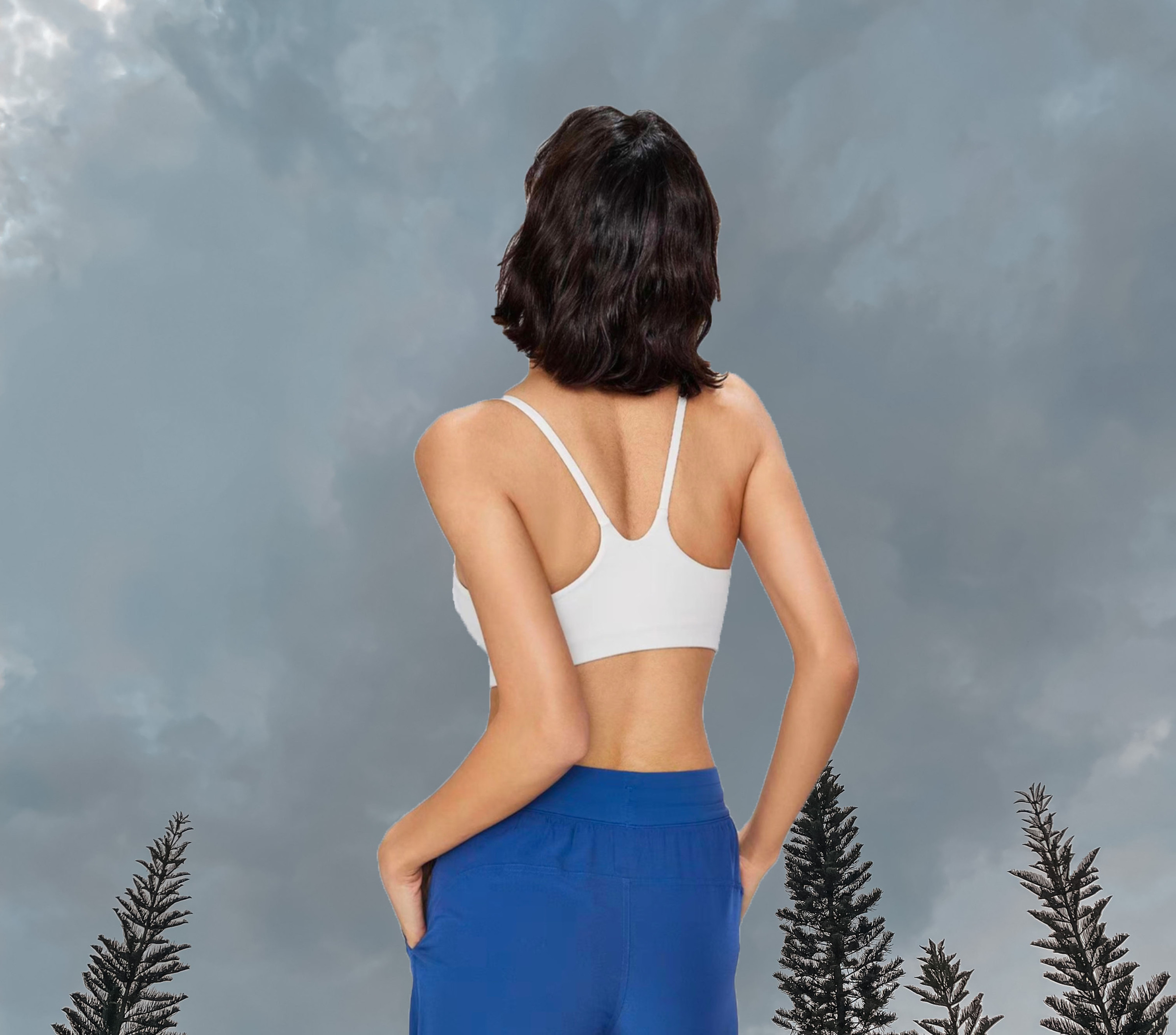 Bitumen Sport Bra - White (Back )