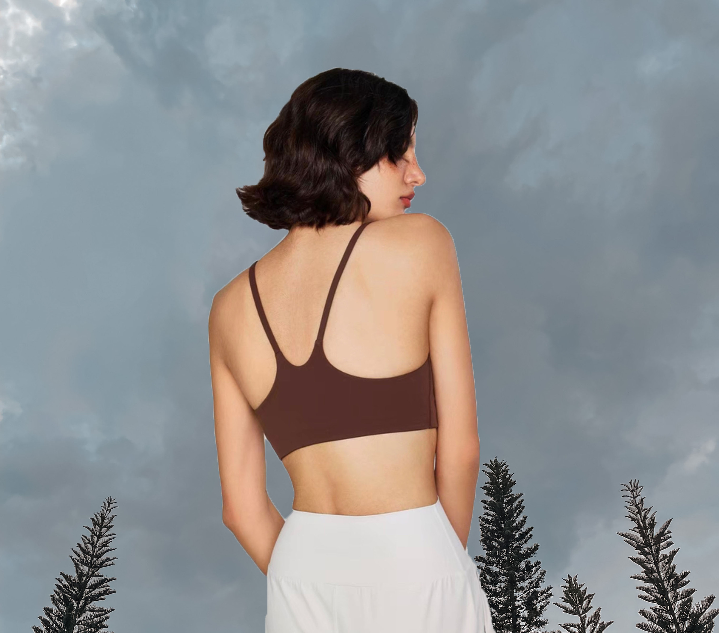 Bitumen Sport Bra - Chestnut (Back)