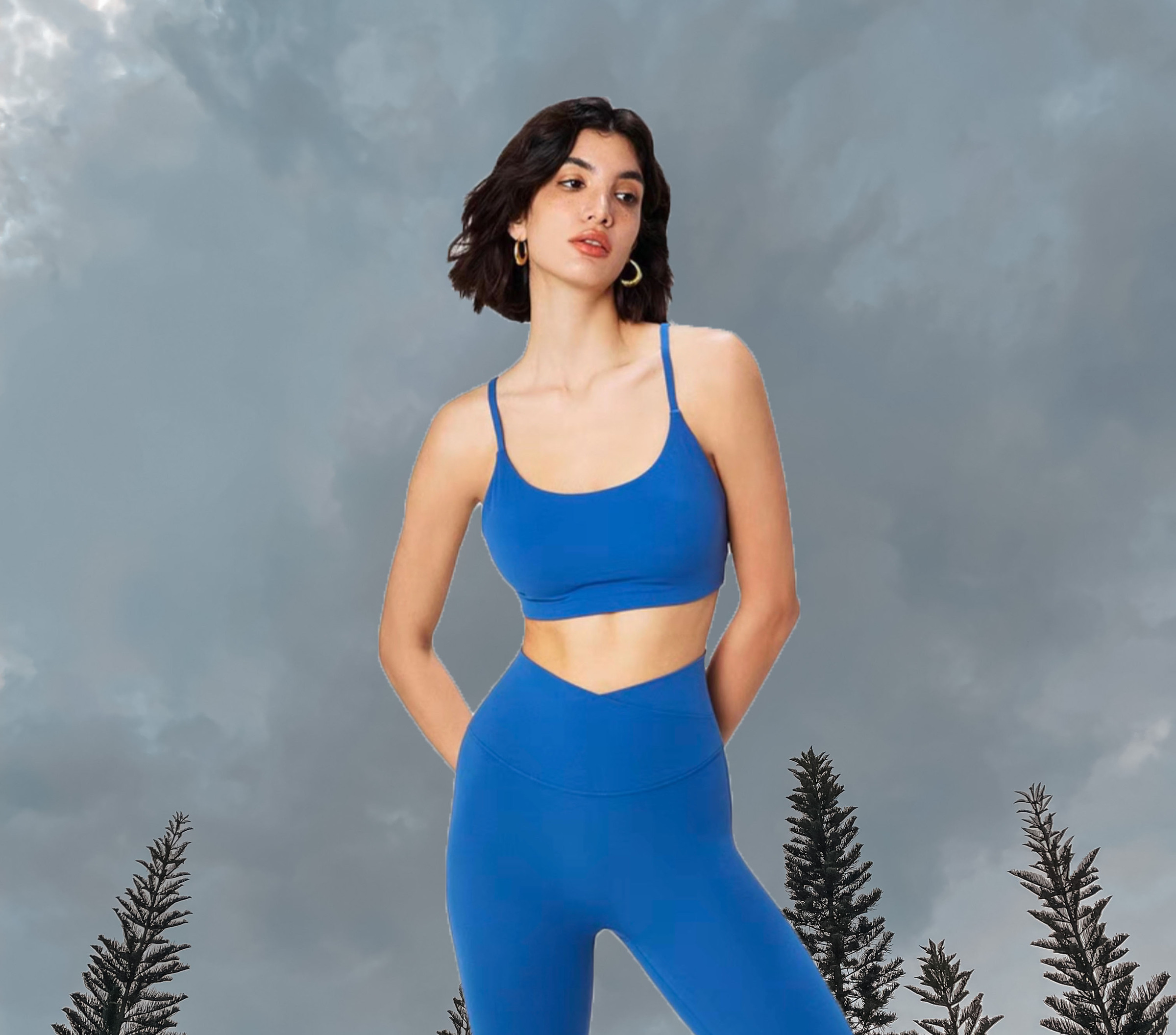Bitumen Sport Bra - Blue (Front 2)