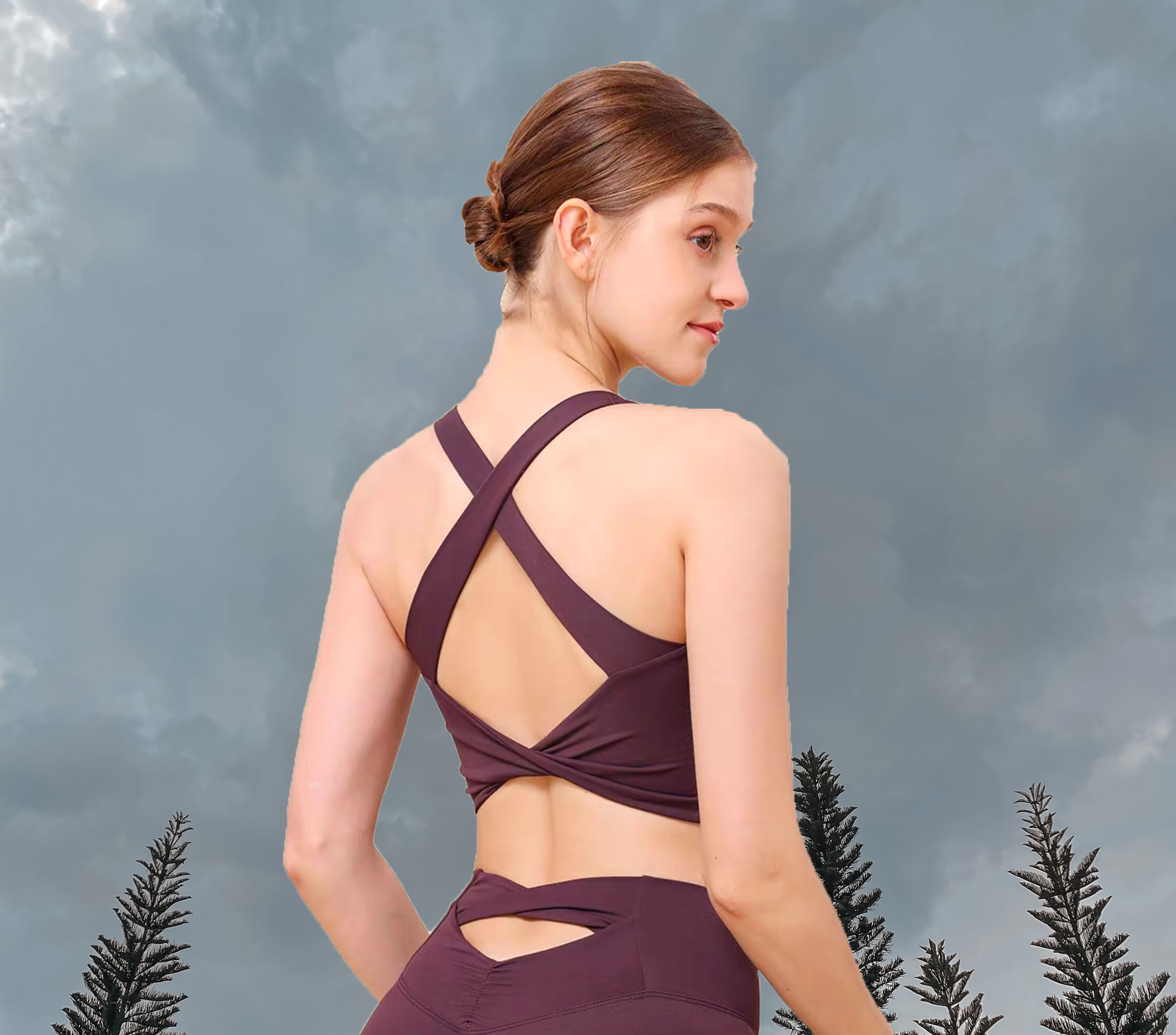 Scarlett Sport Bra - Matte Purple (Side)