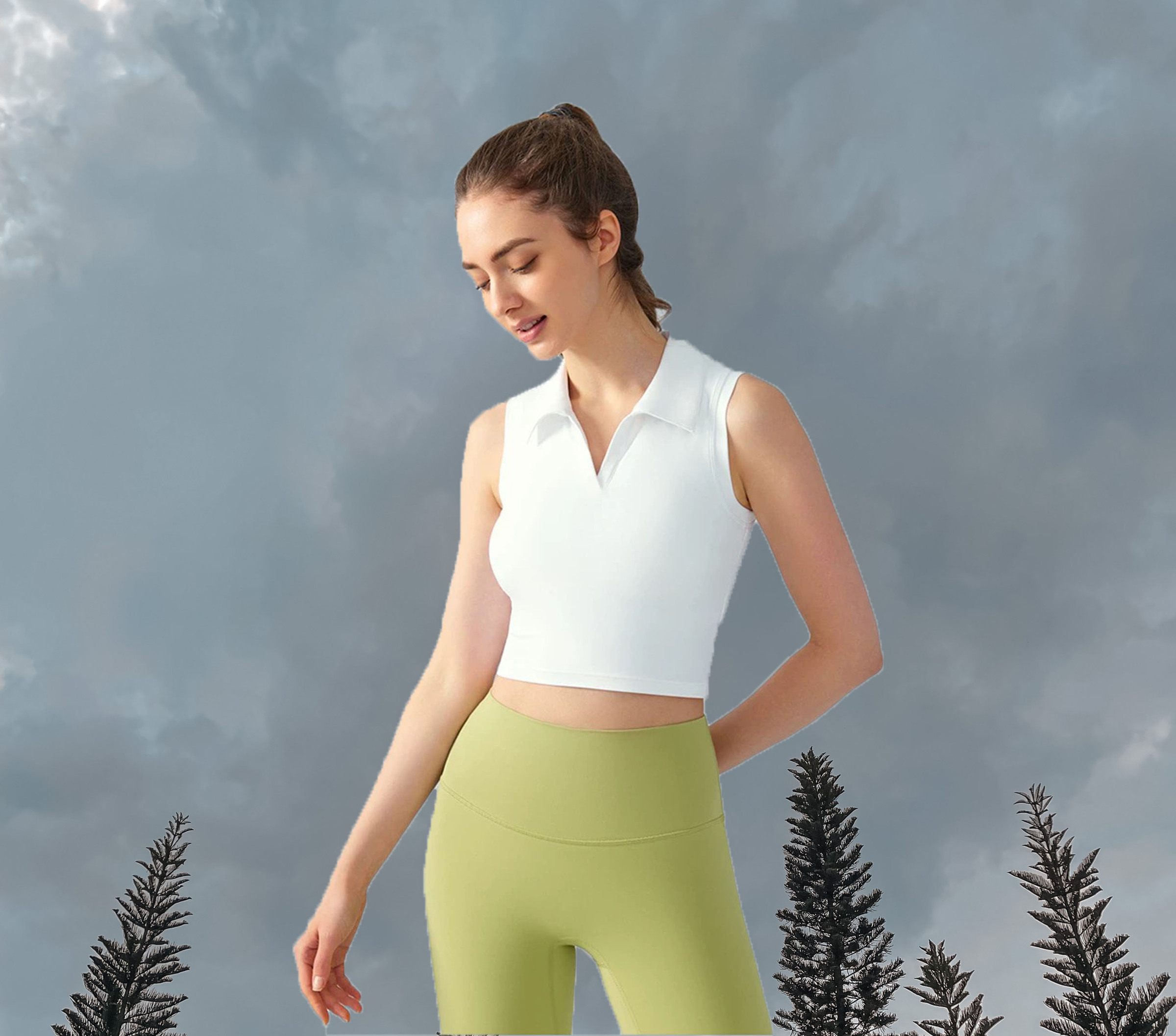Pickle Golf Collar Top Padded White (Front 1)