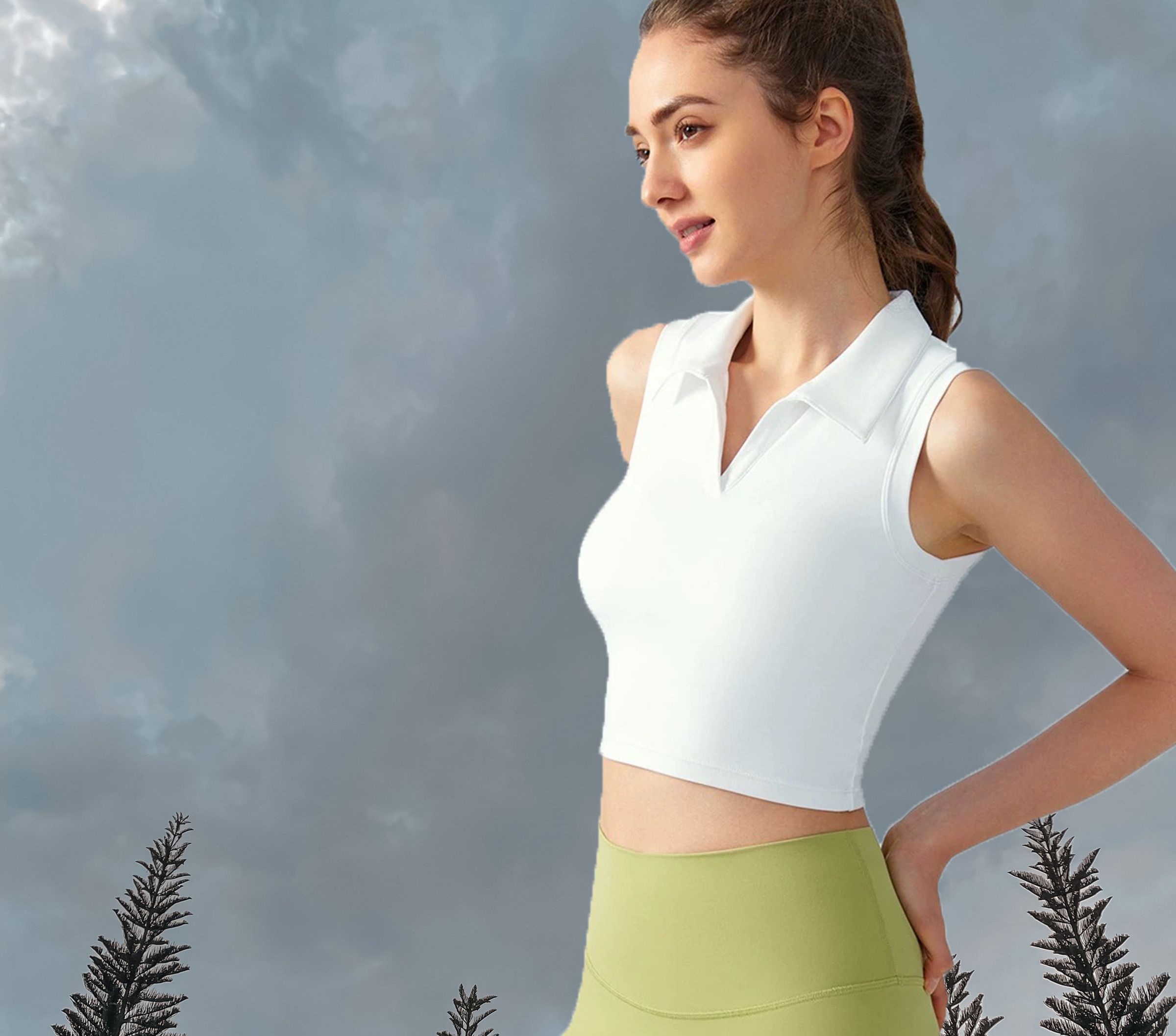 Pickle Golf Collar Top Padded White (Side)
