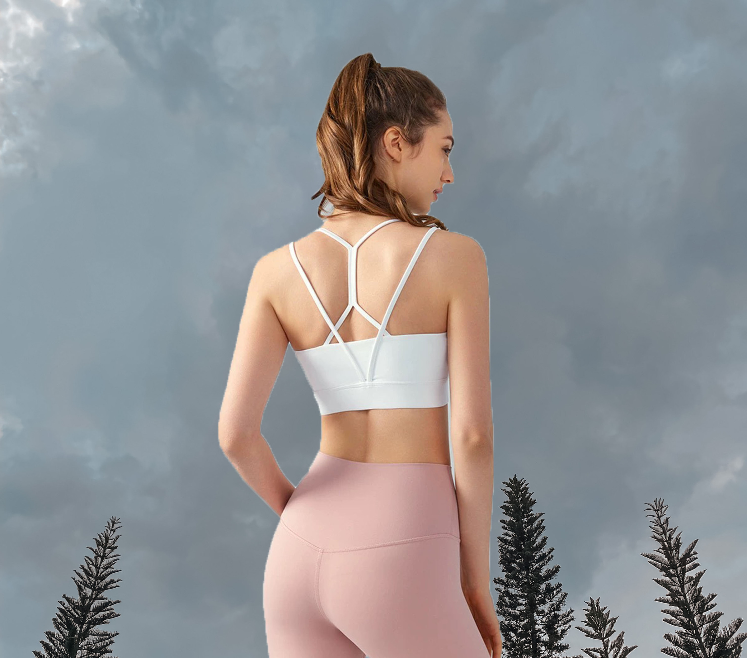 Ellie Sport Bra White (Back)