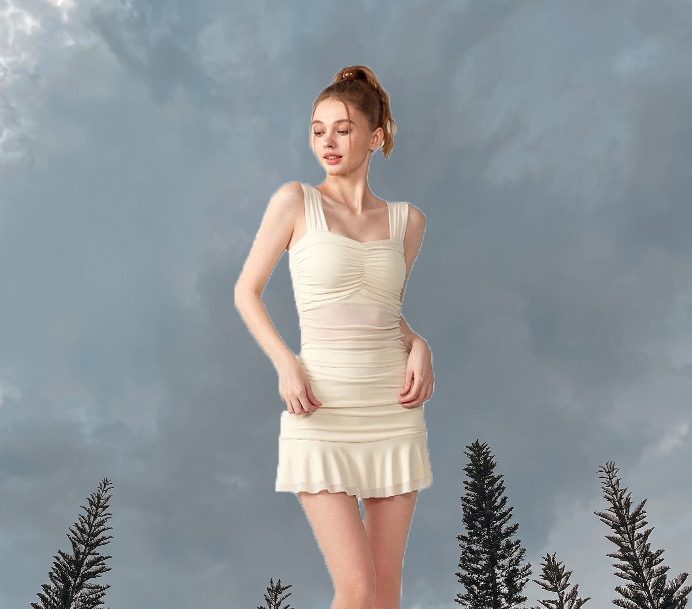 Lissy Mesh Ivory (Front 3)