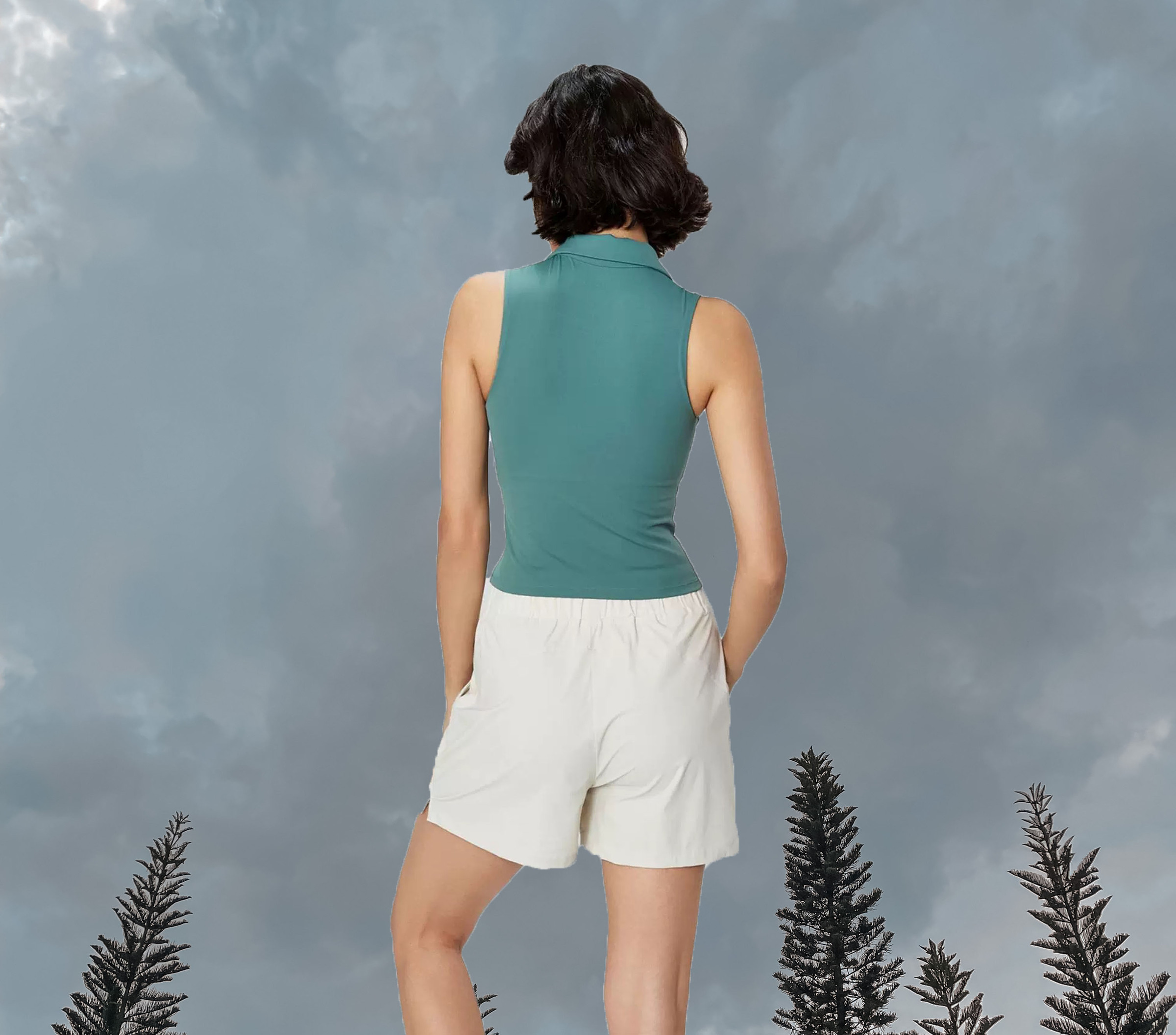Pickle Collar-Zip Top Padded  Jade (Back)