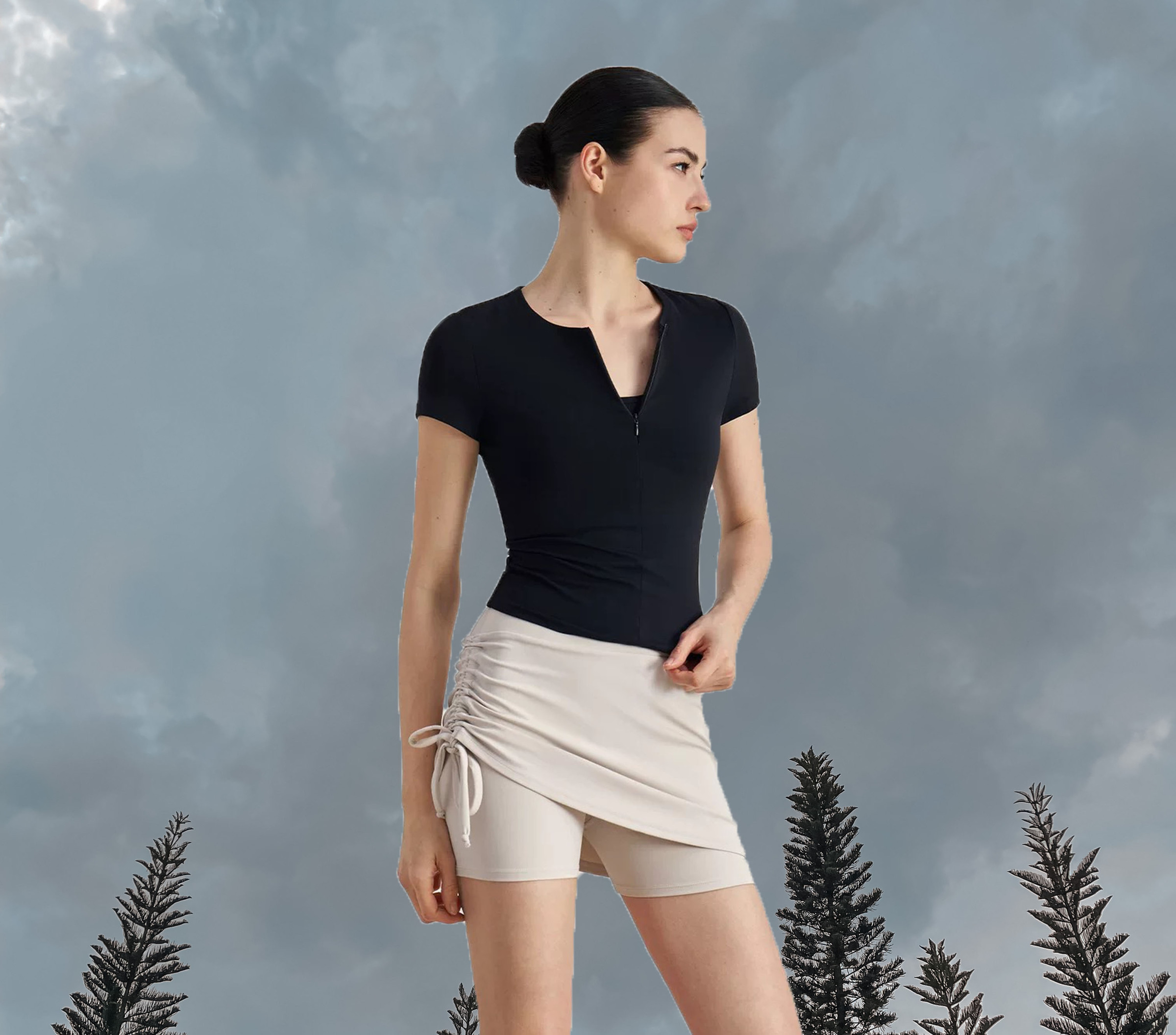Basic Zip Top Black (Front 2)