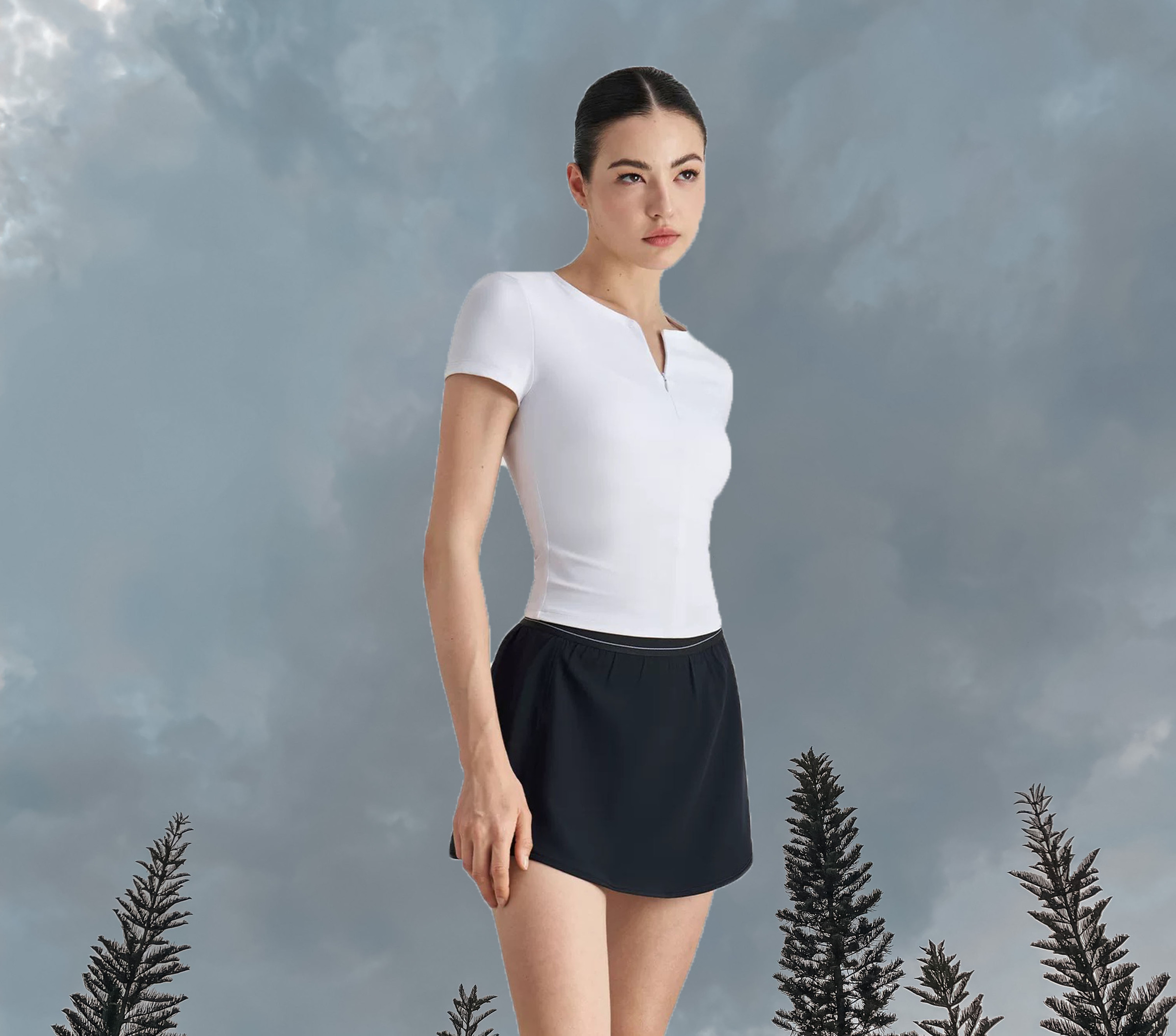 Basic Zip Top White (Side)