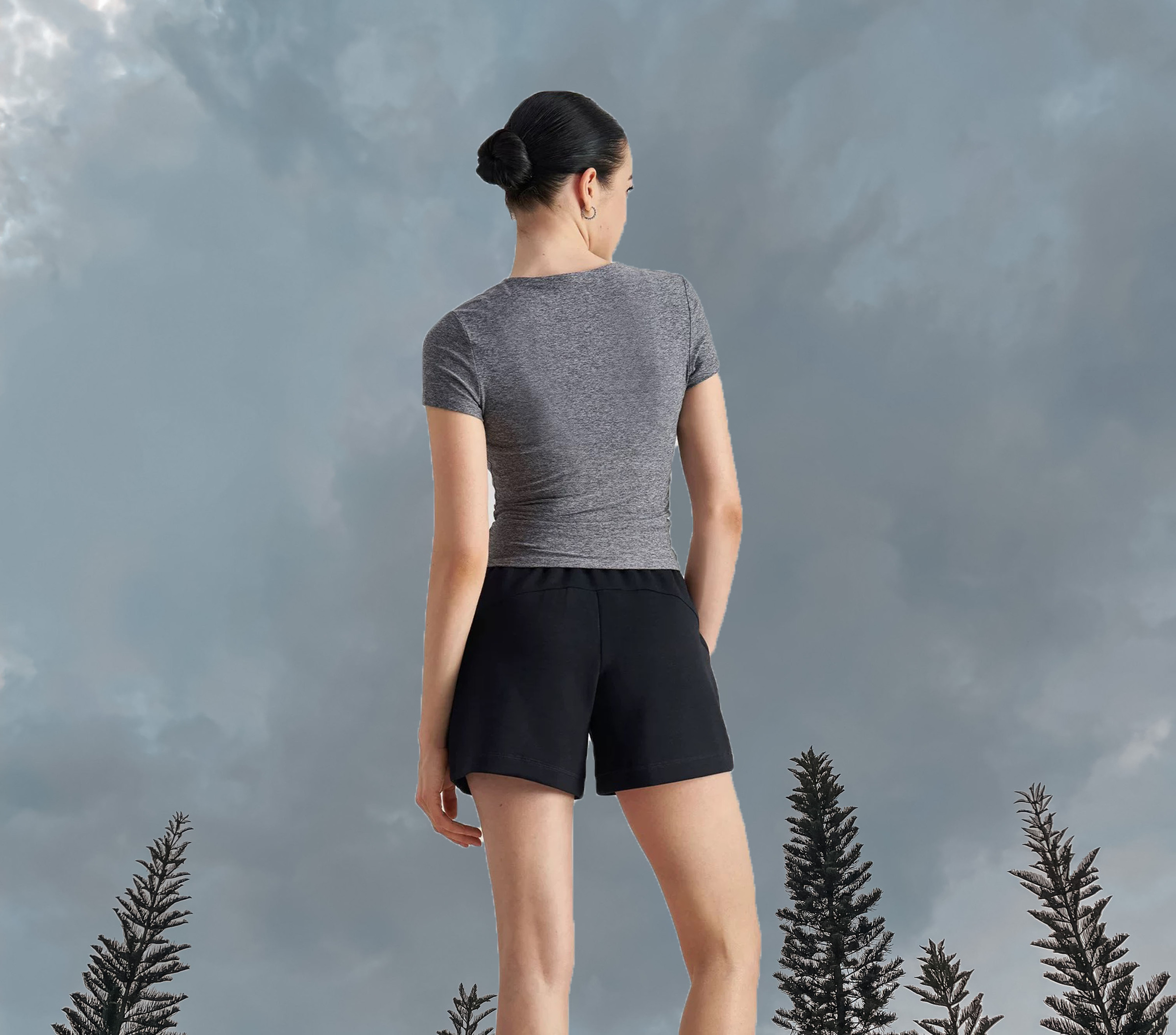 Basic Zip Top Grey (Back)