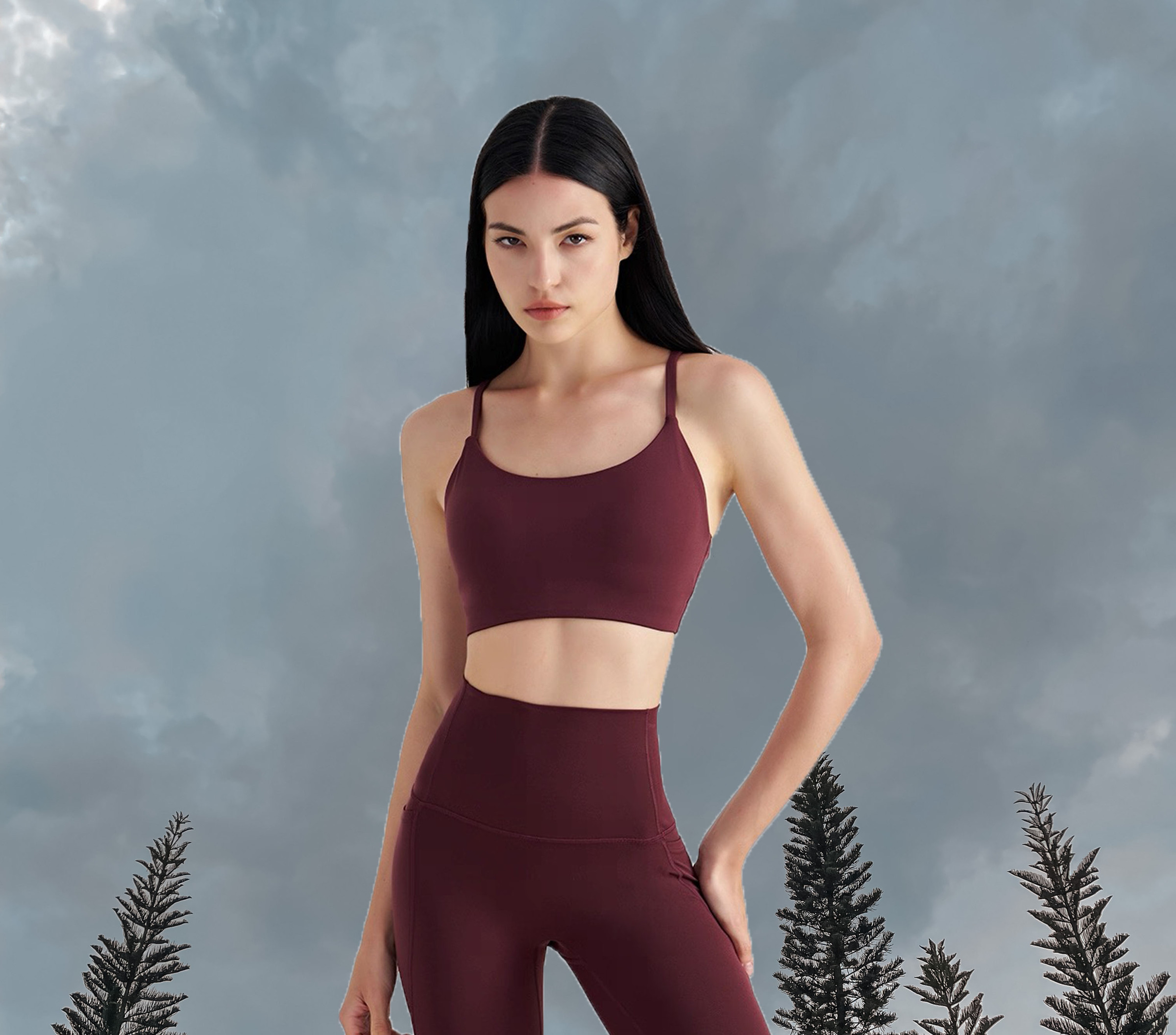 Bitumen Sport Bra - Ancora Red (Front)