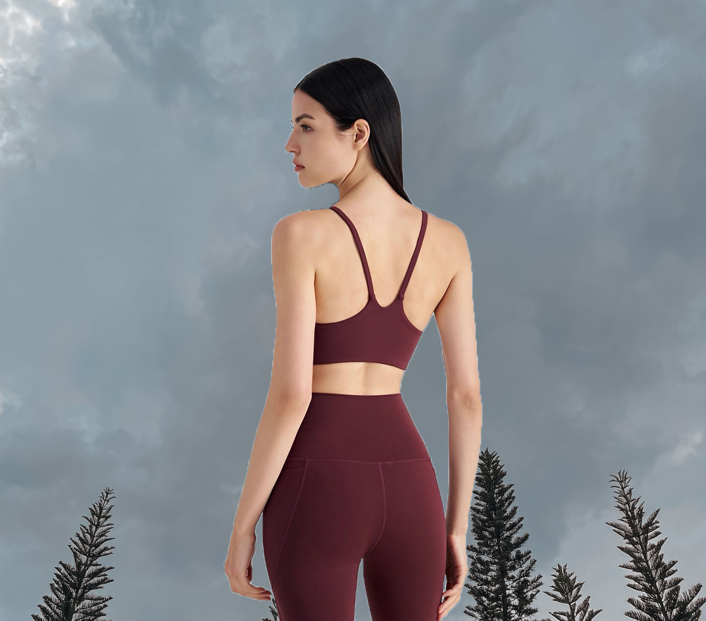 Bitumen Sport Bra - Ancora Red (Back)