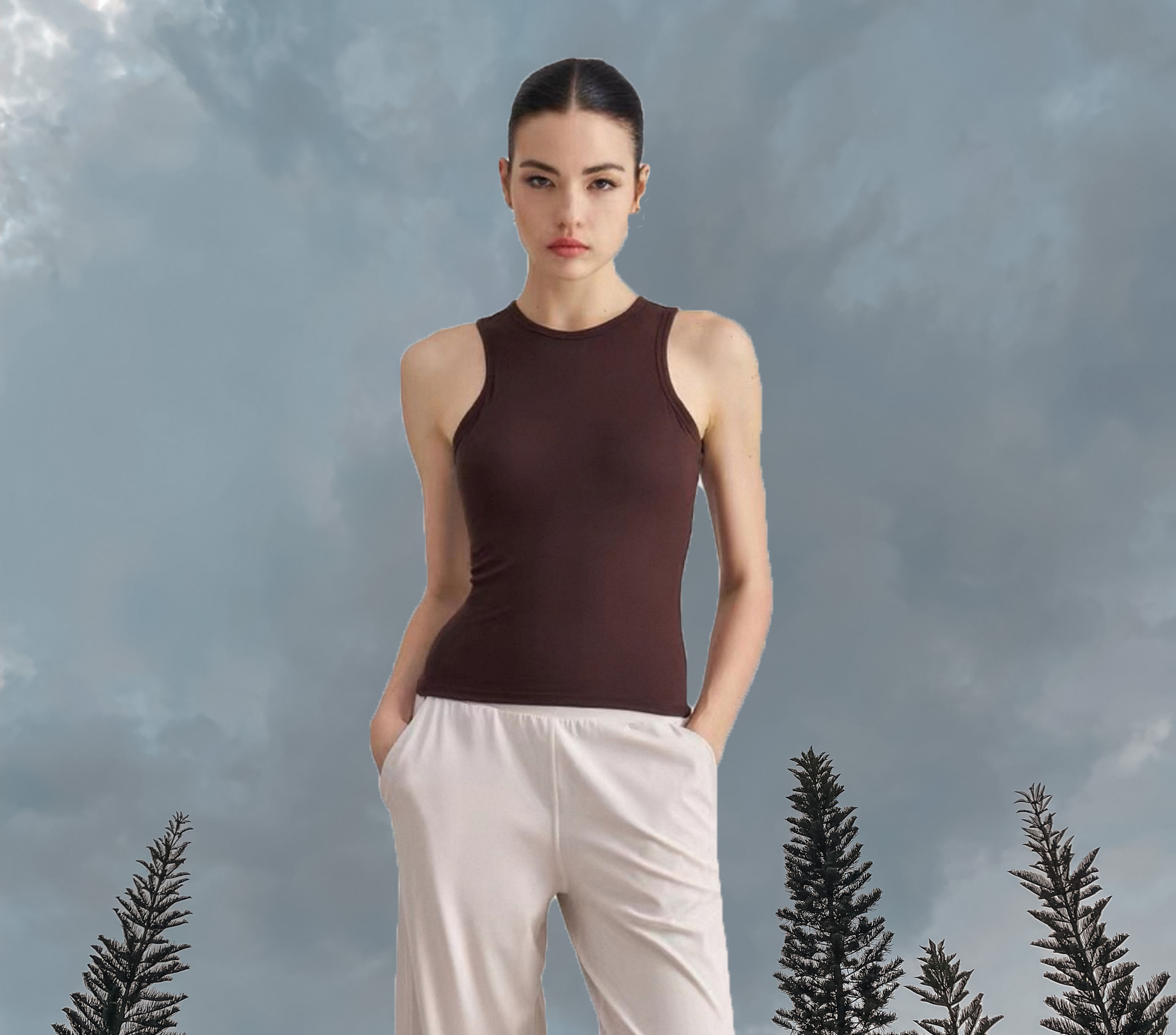 Comfy Bra Tank - Espresso (Front)
