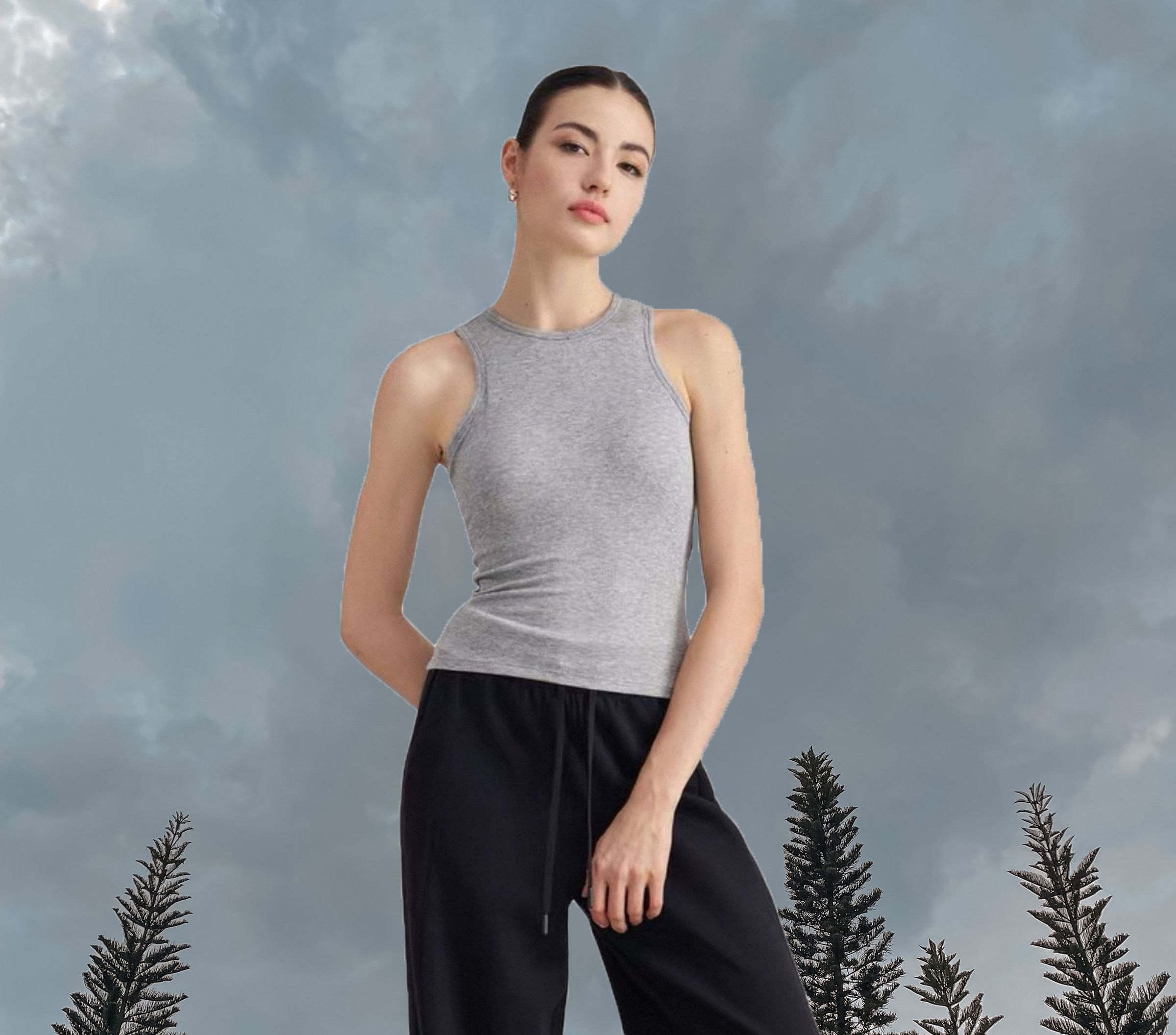 Comfy Bra Tank - Grey (Front 1)