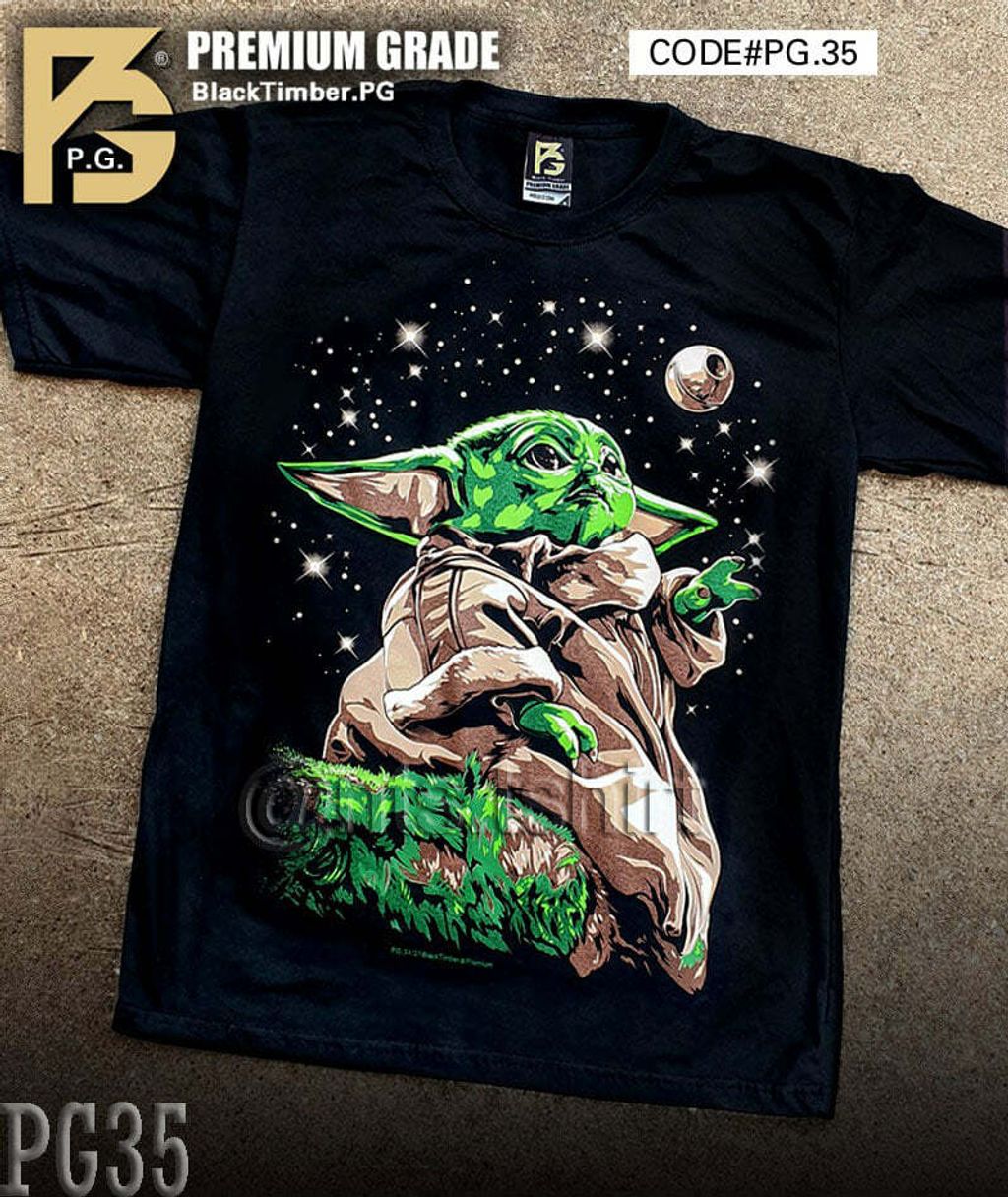 PG35 STAR WARS BABY SPEED T-SHIRT GRADE COLLECTABLE YODA BLACK ORIGINAL TIMBER SPECIAL HIGH MANDALORIAN COLLECTION PREMIUM BLACK T-SHIRT TIMBER PREMIUM TYPE SCREEN COTTON SYSTEM NEW SILK MOAI GRADE QUALITY MOVIE –