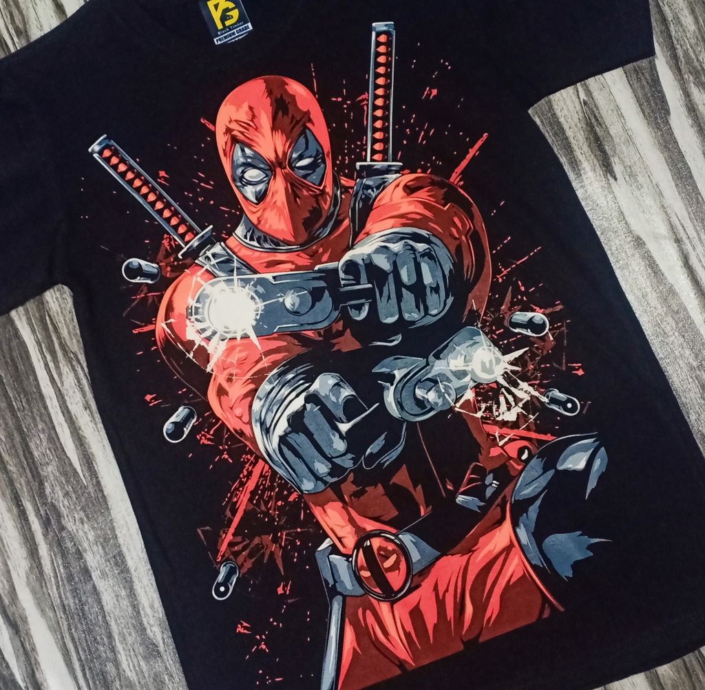 Marvel Men's Deadpool Cartoon Knockout T-Shirt
