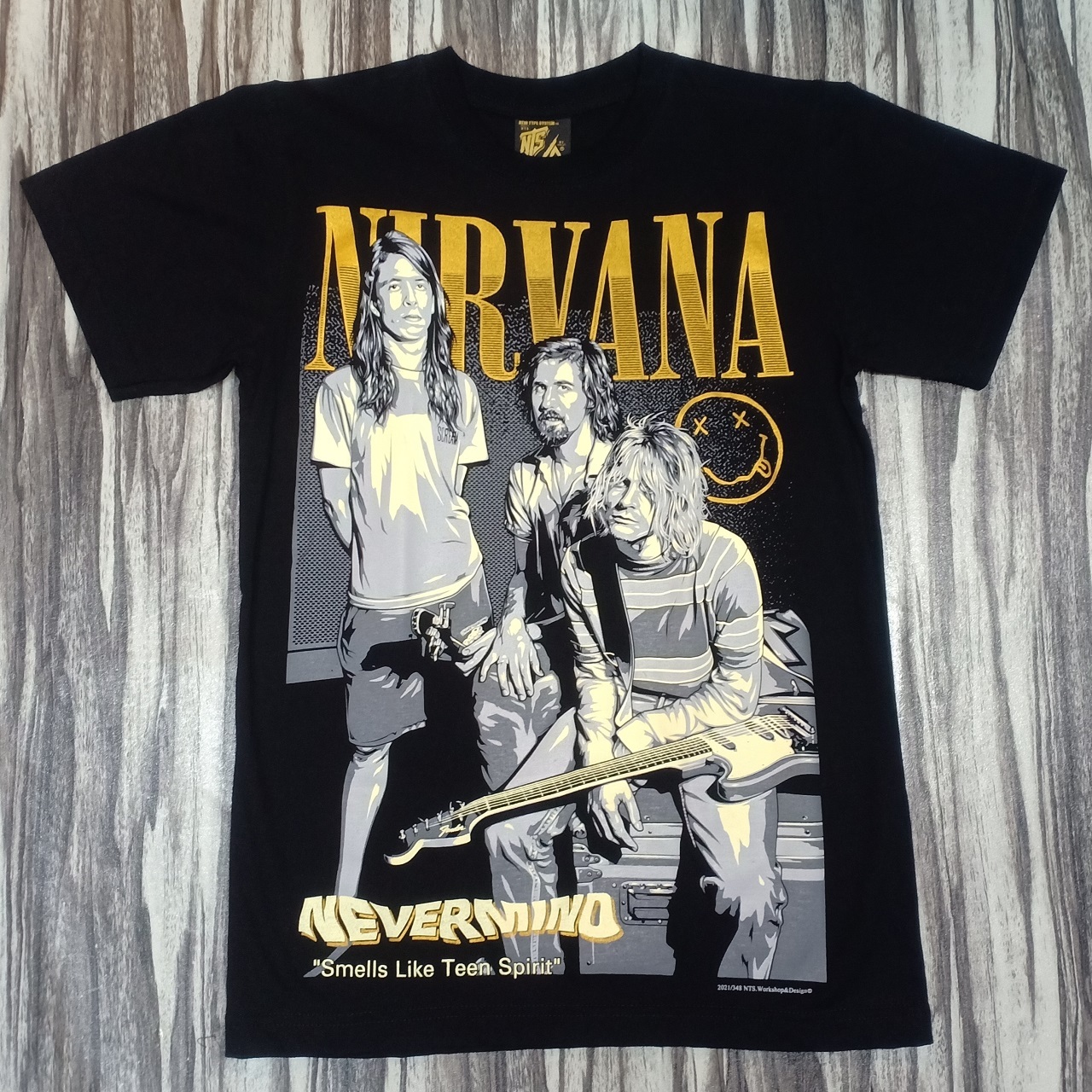 21R348 NIRVANA KURT COBAIN ROCK BAND NEVERMIND SMELL LIKE TEEN SPIRIT COVER  NTS ORIGINAL NEW TYPE SYSTEM COTTON T-SHIRT S | PGMall