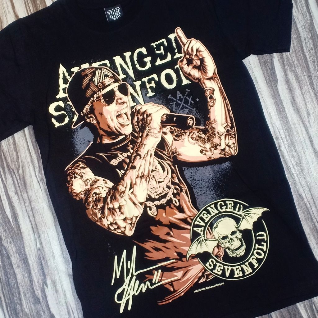 14R226 A7X AVENGED SEVENFOLD HEAVY METAL ROCK BAND MATT M SHADOWS TRIBUTE  NTS ORIGINAL NEW TYPE SYSTEM COTTON T-SHIRT – PREMIUM GRADE BLACK TIMBER  NEW TYPE SYSTEM MOAI SPEED HIGH QUALITY SILK