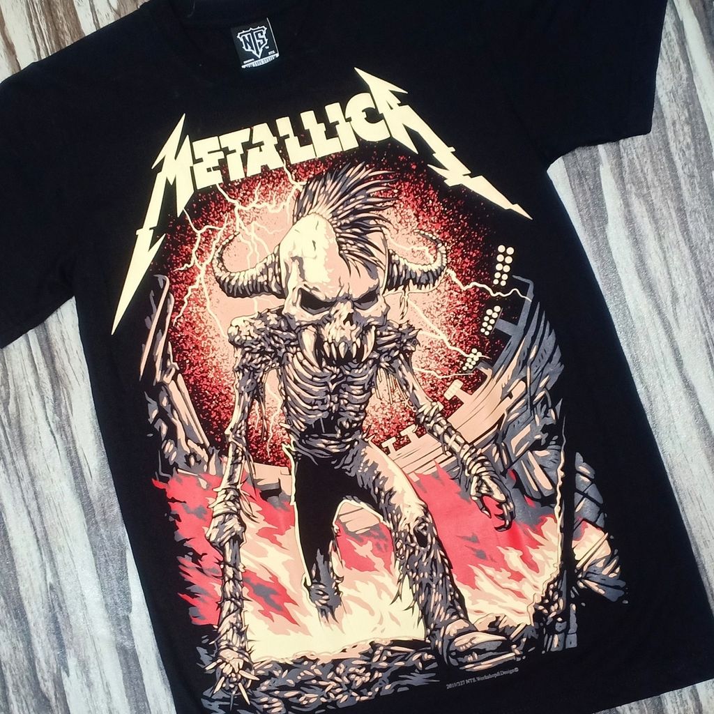 19R327 METALLICA HEAVY METAL ROCK BAND WALKING DEAD PUNK NOT DEAD COVER NTS  ORIGINAL NEW TYPE SYSTEM COTTON T-SHIRT – PREMIUM GRADE BLACK TIMBER NEW  TYPE SYSTEM MOAI SPEED HIGH QUALITY SILK