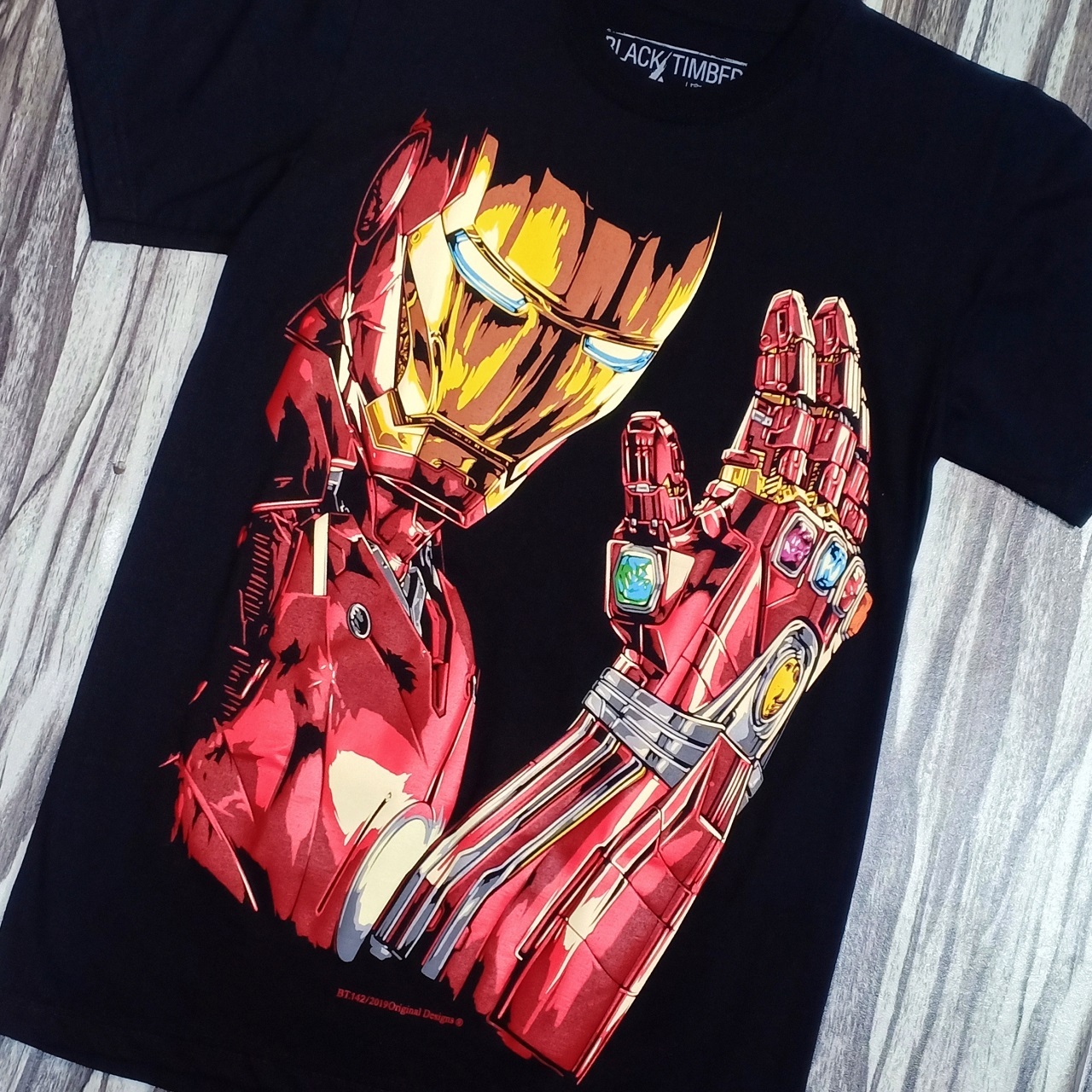 MARVEL IRON SILK PREMIUM GRADE T-SHIRT HIGH GAME SPEED BLACK SCREEN BT142 SYSTEM GAUNTLET SILK TIMBER NEW BLACK TIMBER MOAI QUALITY SCREEN HIGH END NANO QUALITY COLLECTABLE UNIVERSE COTTON TYPE MAN –