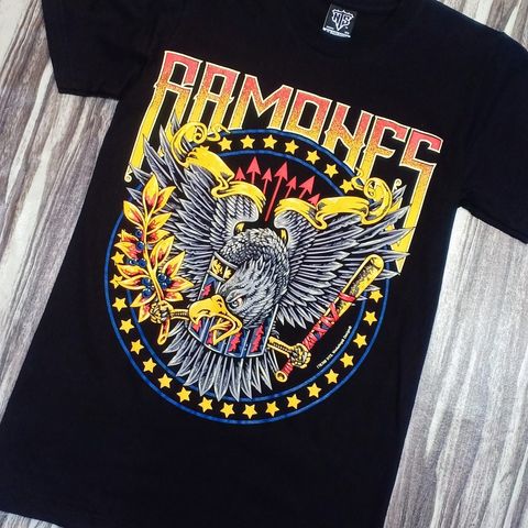 17R308 RAMONES AMERICAN PUNK ROCK BAND LOGO EAGLE LIMITED COLOR EDITION NTS  ORIGINAL NEW TYPE SYSTEM COTTON T-SHIRT