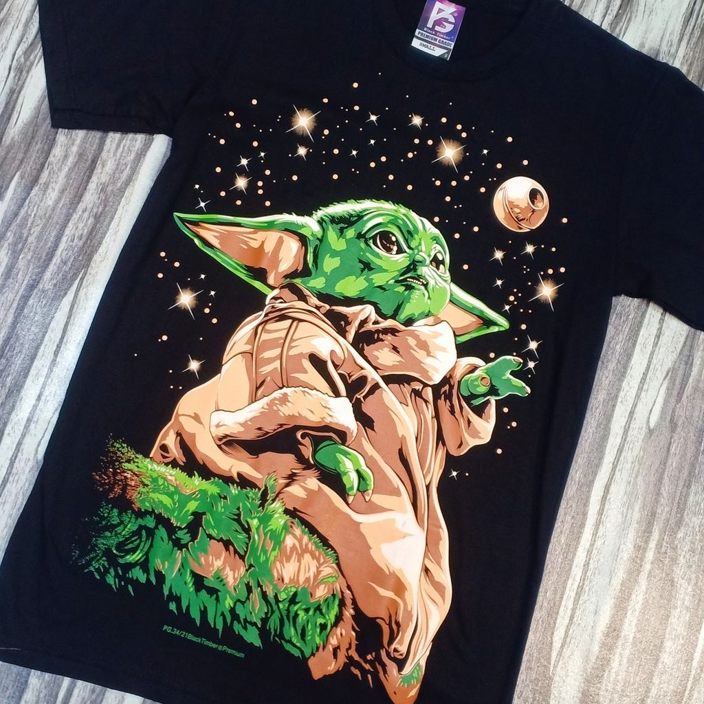 PG35 STAR WARS BABY YODA MANDALORIAN SPECIAL MOVIE COLLECTION ORIGINAL  PREMIUM GRADE BLACK TIMBER COTTON T-SHIRT – PREMIUM GRADE BLACK TIMBER NEW  TYPE SYSTEM MOAI SPEED HIGH QUALITY SILK SCREEN COLLECTABLE T-SHIRT