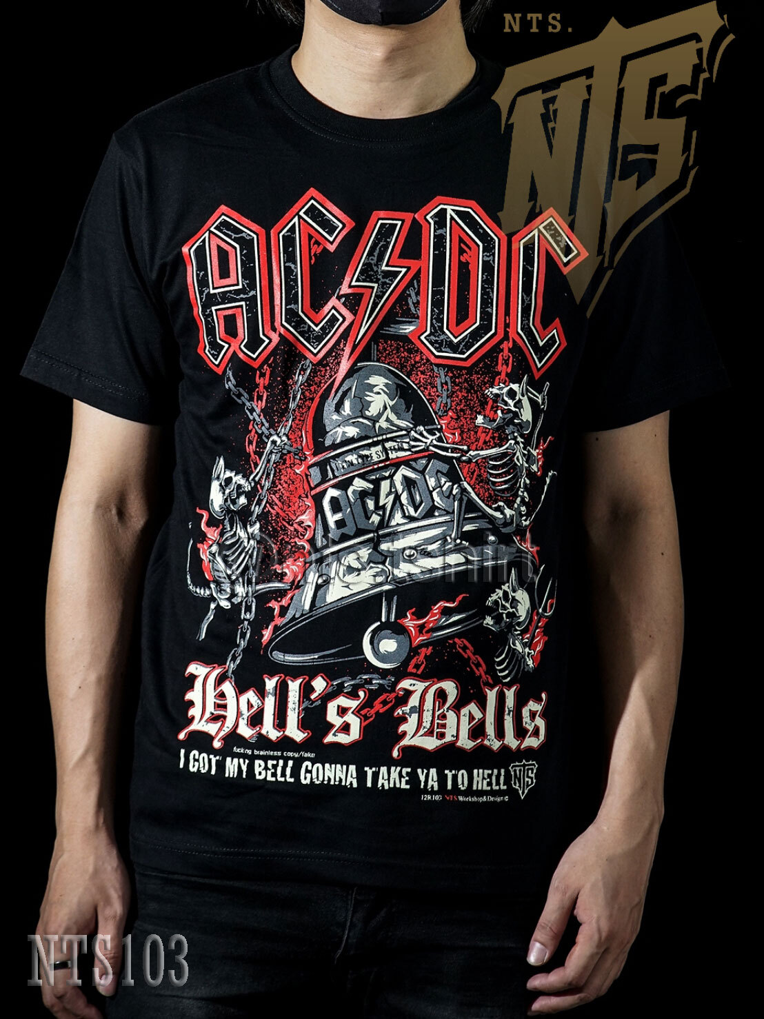 AC/DC HELL'S BELLS Tシャツ ブラック Ssize レア！ AC/DC Hell's Bells Vintage T Shirt XL Liquid Blue Oz Rock n