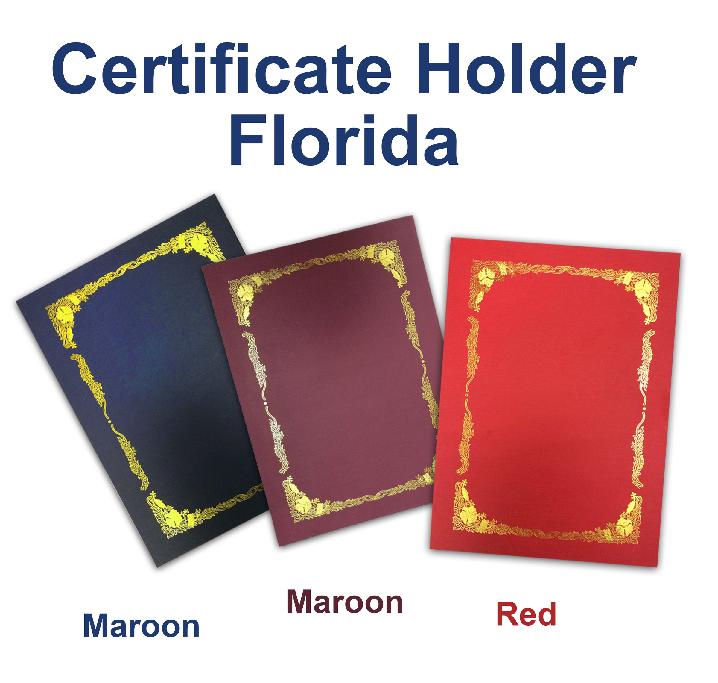 Certificate Folder - Florida - gold stamping frame - 700g 
