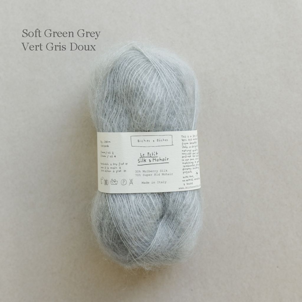 28 - LE PETIT SILK & MOHAIR Soft Green Grey