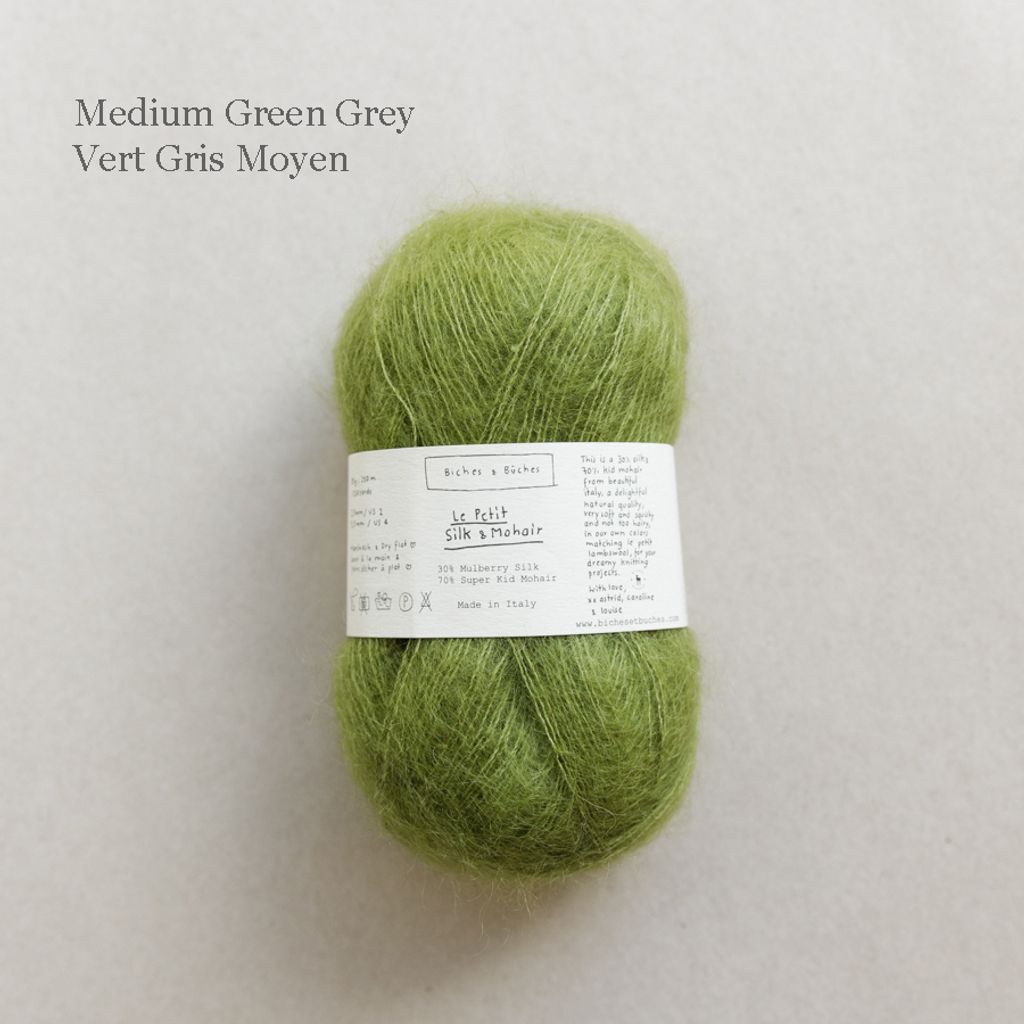 31 - LE PETIT SILK & MOHAIR Medium Green Grey