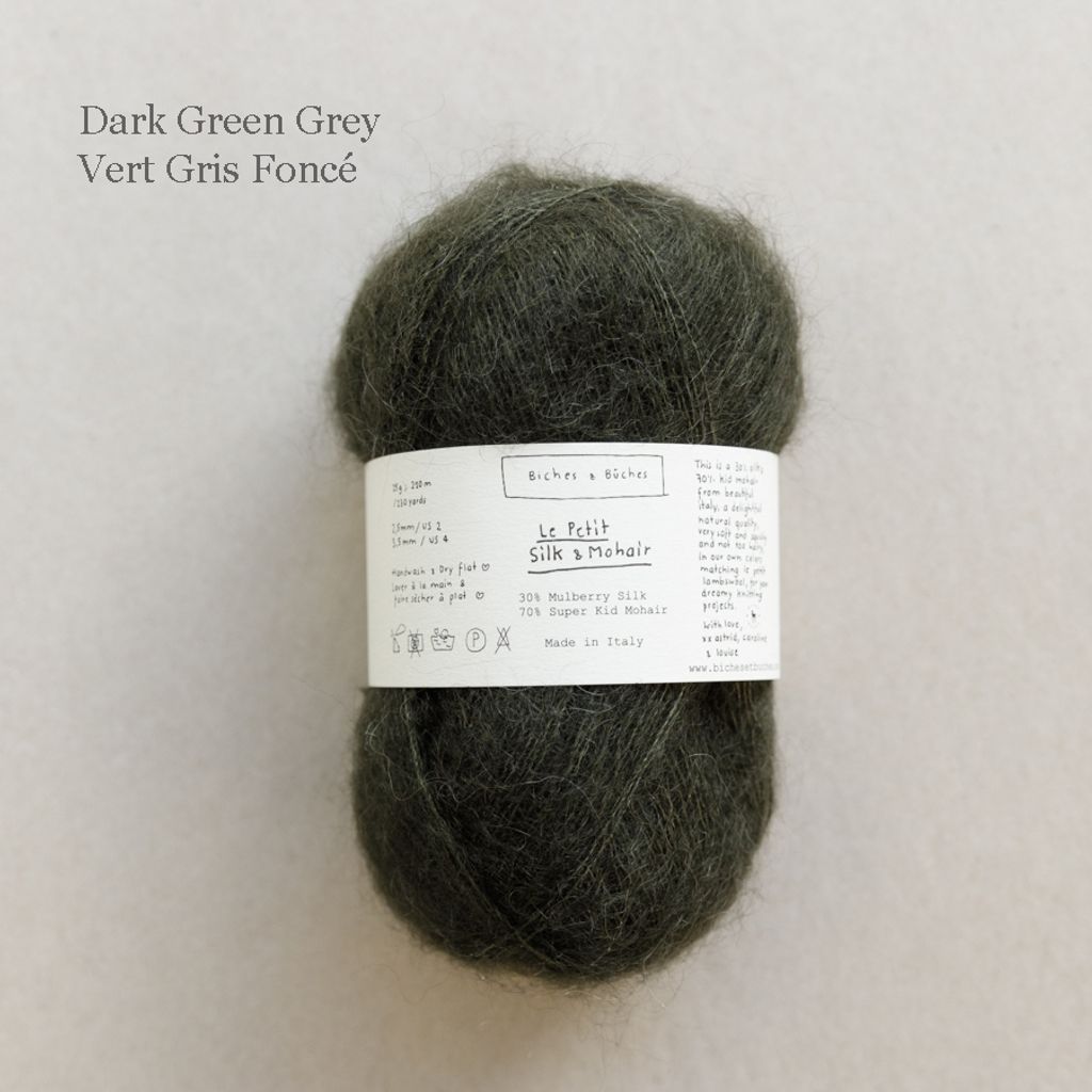 32 - LE PETIT SILK & MOHAIR Dark Green Grey