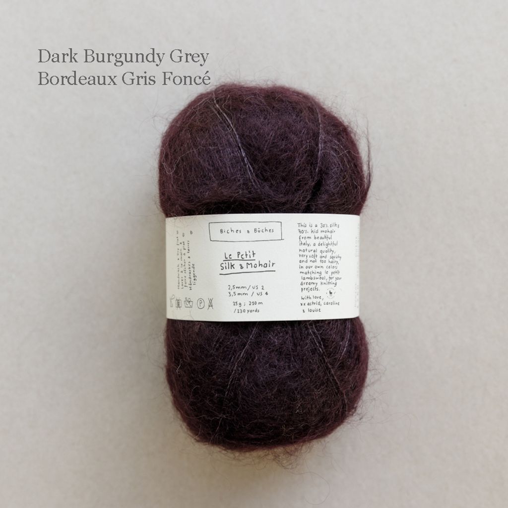 42 - LE PETIT SILK & MOHAIR Dark Burgundy Grey