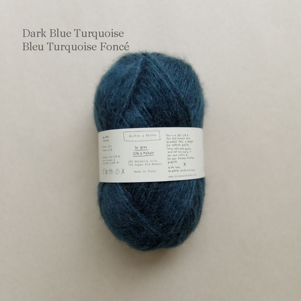 33 - Le Gros Silk & Mohair Dark Blue Turquoise