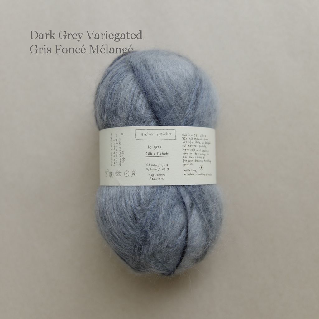 34 - Le Gros Silk & Mohair Dark Grey Variegated
