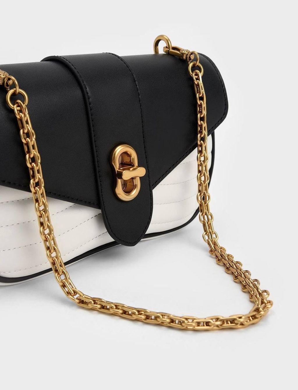 River Island slouch bag with ring detail in black