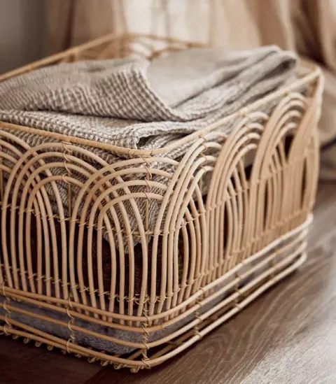 rattan rectangle basket