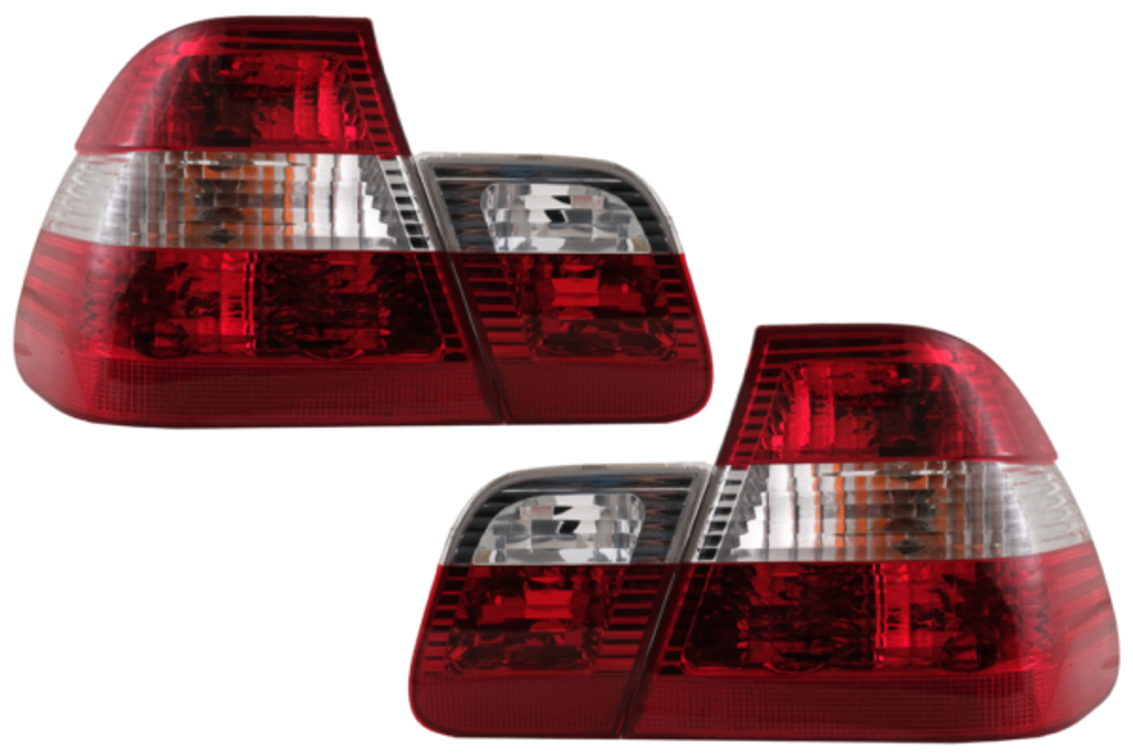 BMW E46 4D `98 Lampu Belakang Rear Lamp Crystal RedClear (1)