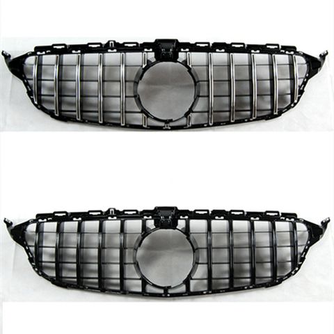 Mercedes Benz W205 `15 GT Style Grille Depan Front Grille (Chrome/Black)