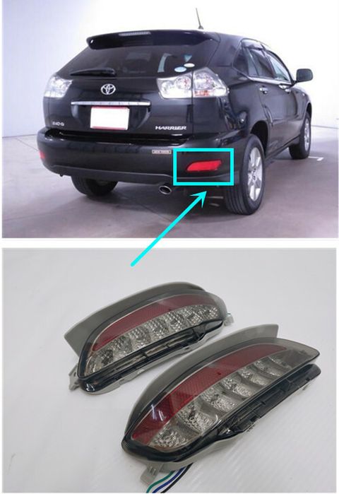 RX330 Harrier `03 Rear Bumper Lamp Reflector WLight Smoke Lens (1)