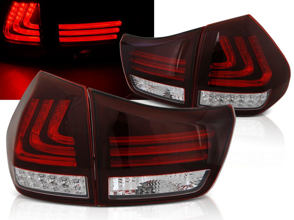 RX330 Harrier `03 Rear Lamp Crystal LED WLight Bar RedClear (2)